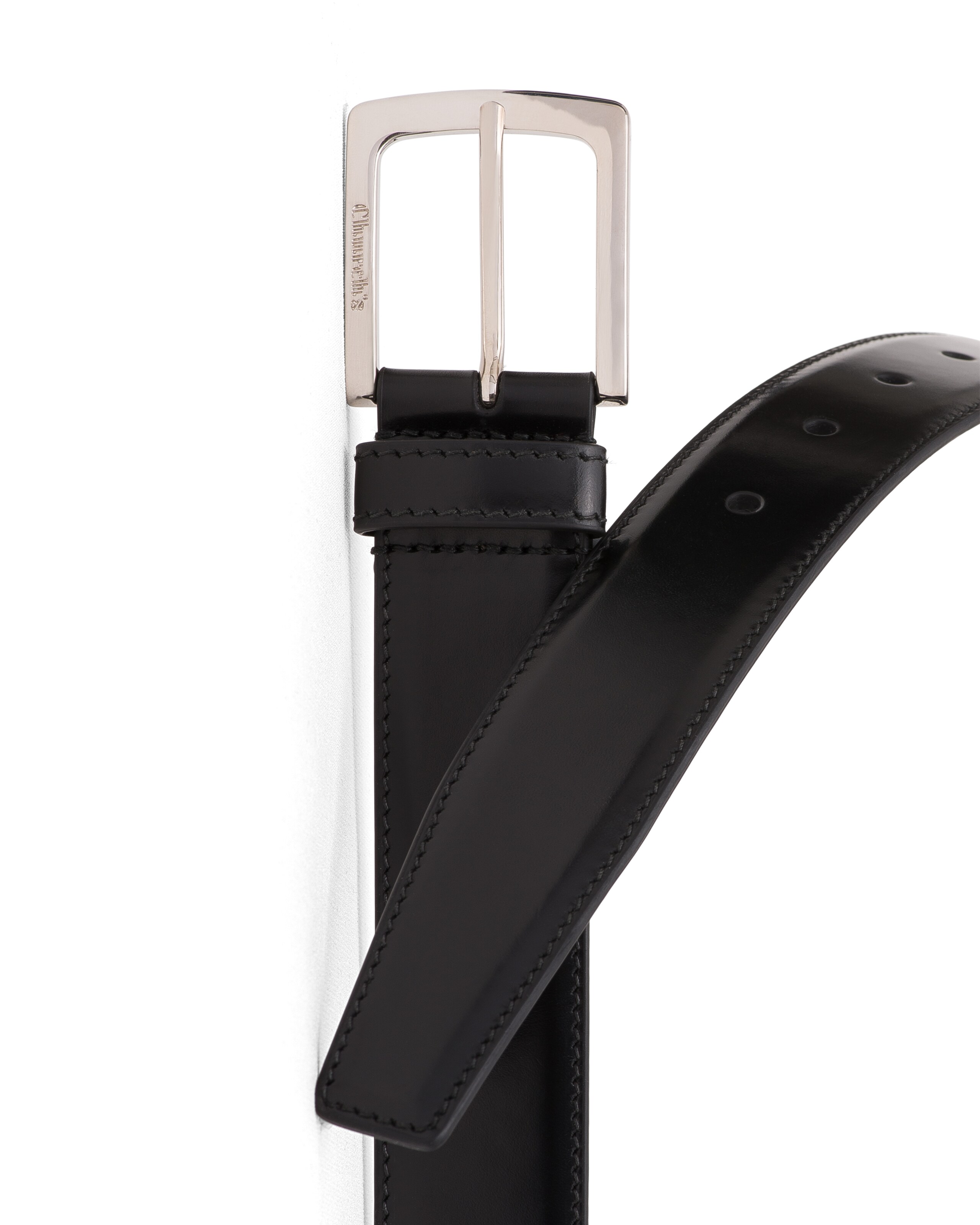 Square buckle belt Church's Polished Binder Leather Black