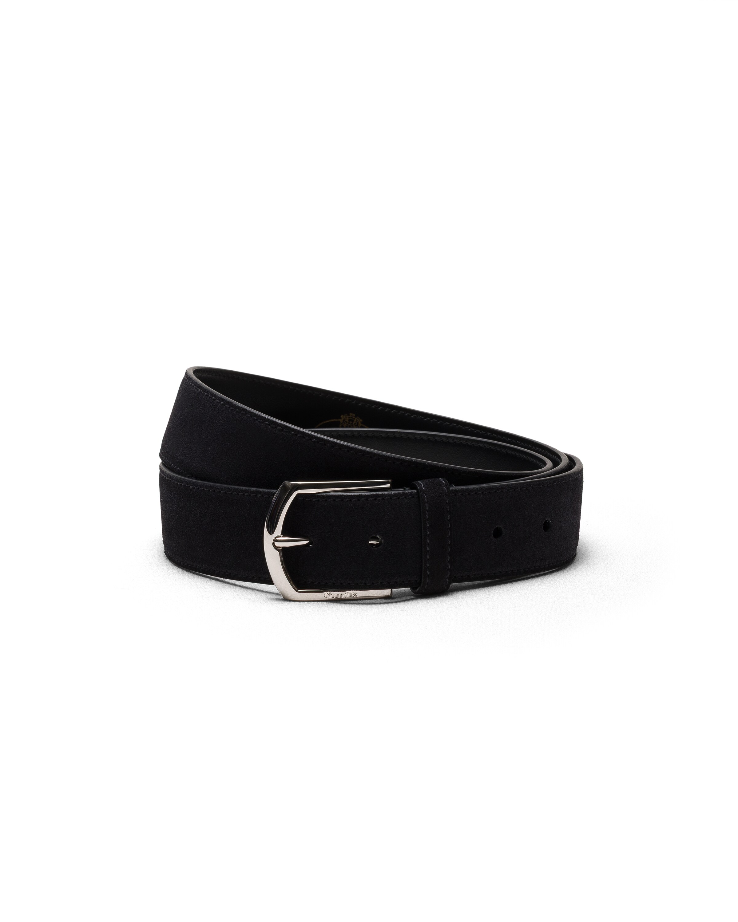 Church Suede Belt, Man, Black, Size 90