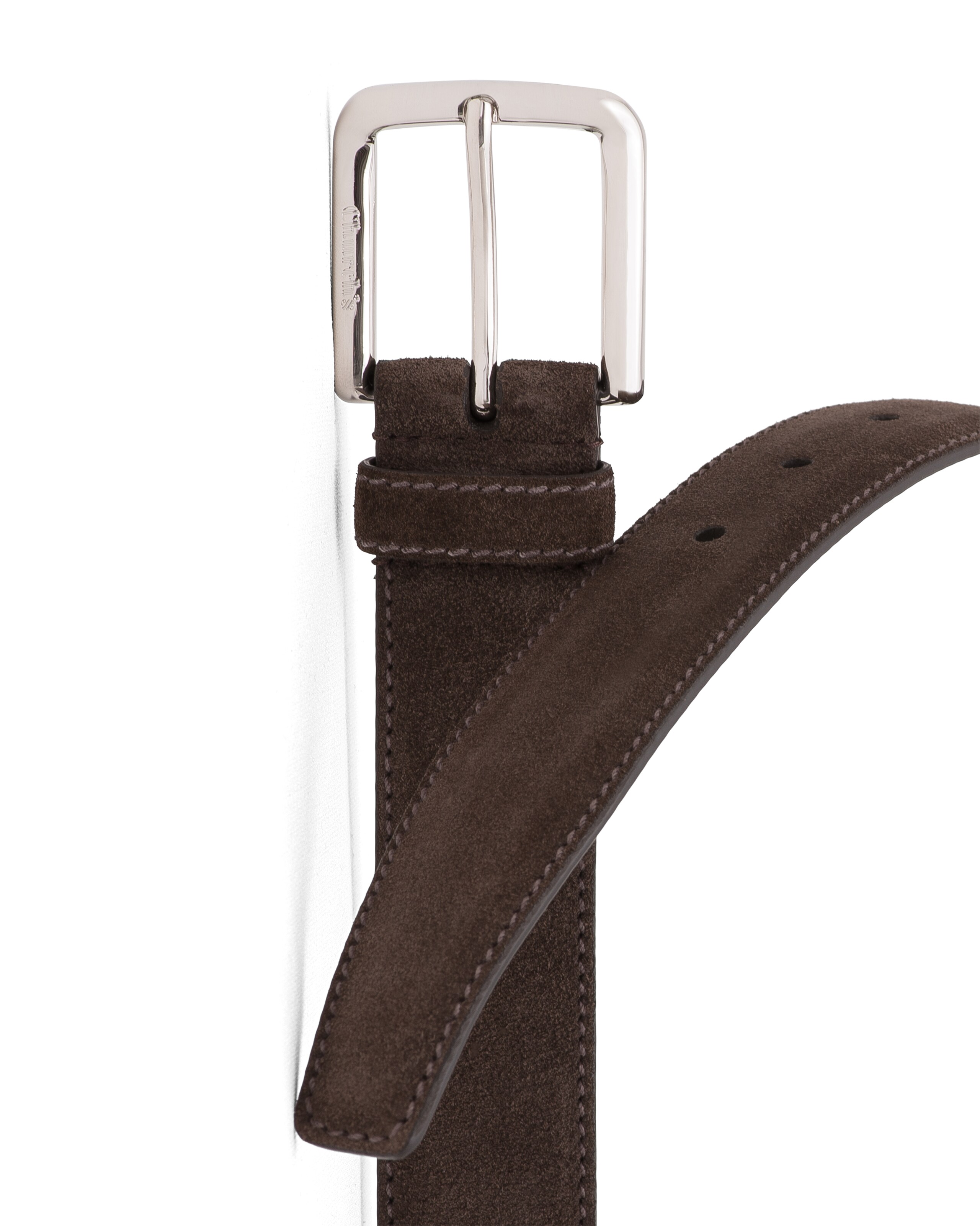 Square buckle belt Church's Castoro Suede Brown