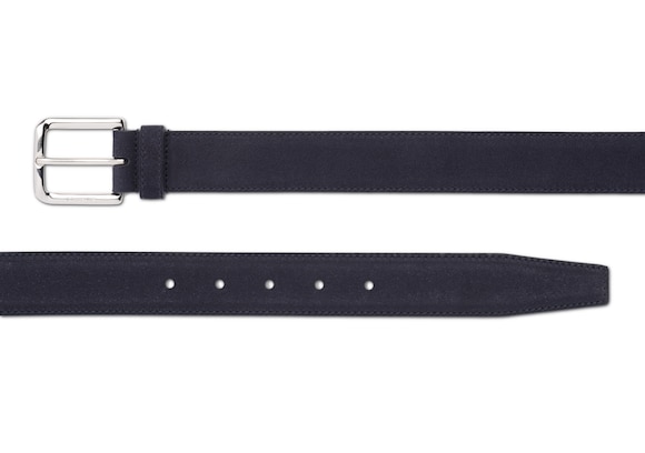 Church's Square buckle belt Castoro Suede Blue
