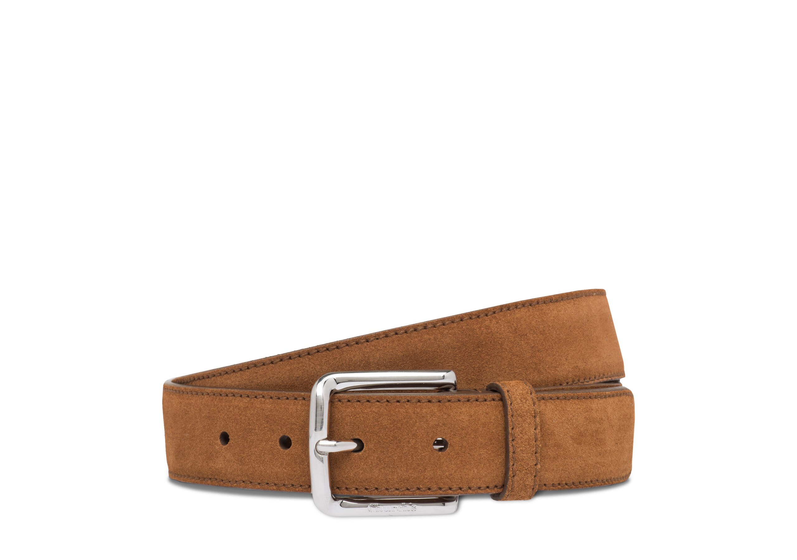 Square buckle belt Church's Castoro Suede Brown