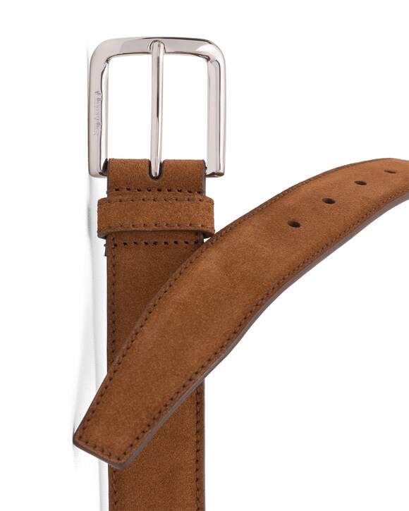 Church's Square buckle belt Castoro Suede Tabac
