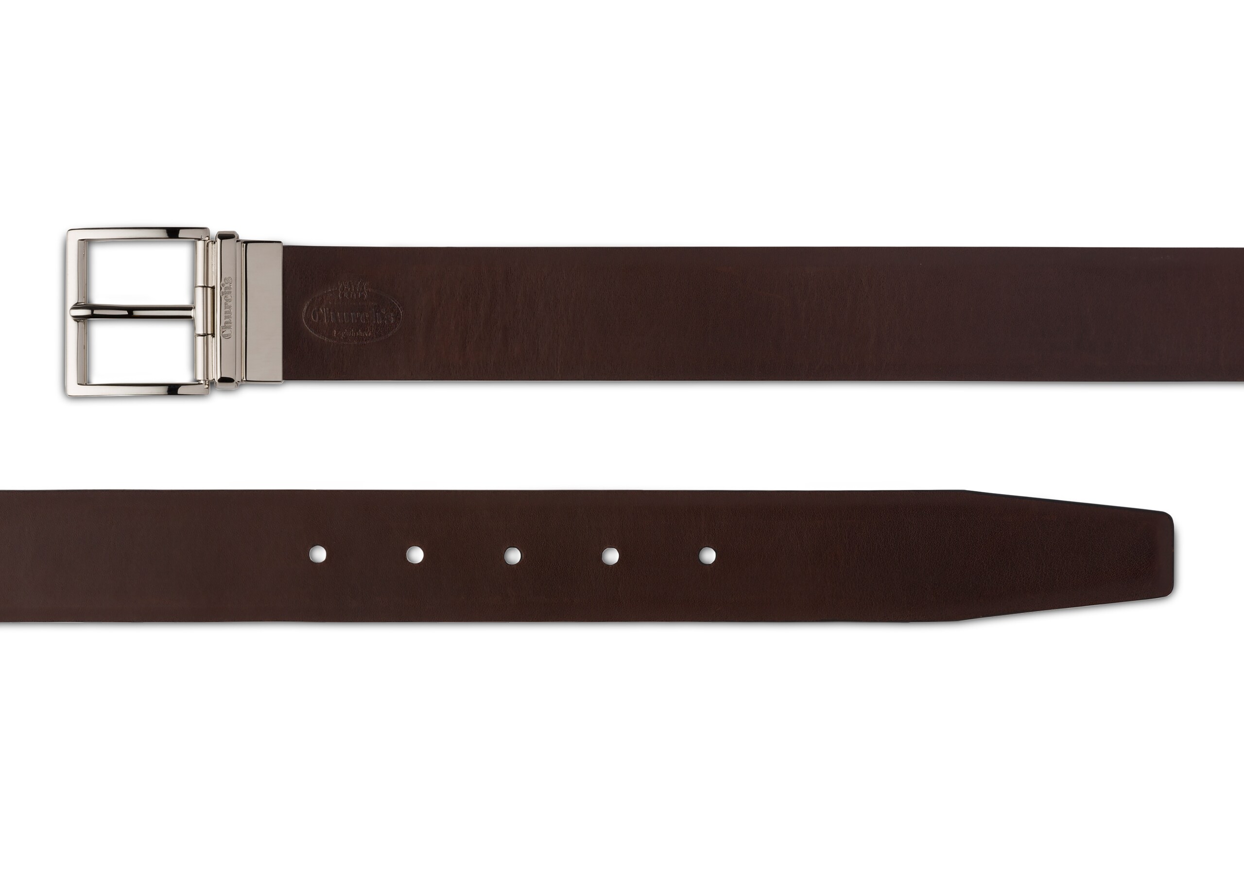 Reversible facet buckle belt Church's Pelle di Vitello Nero