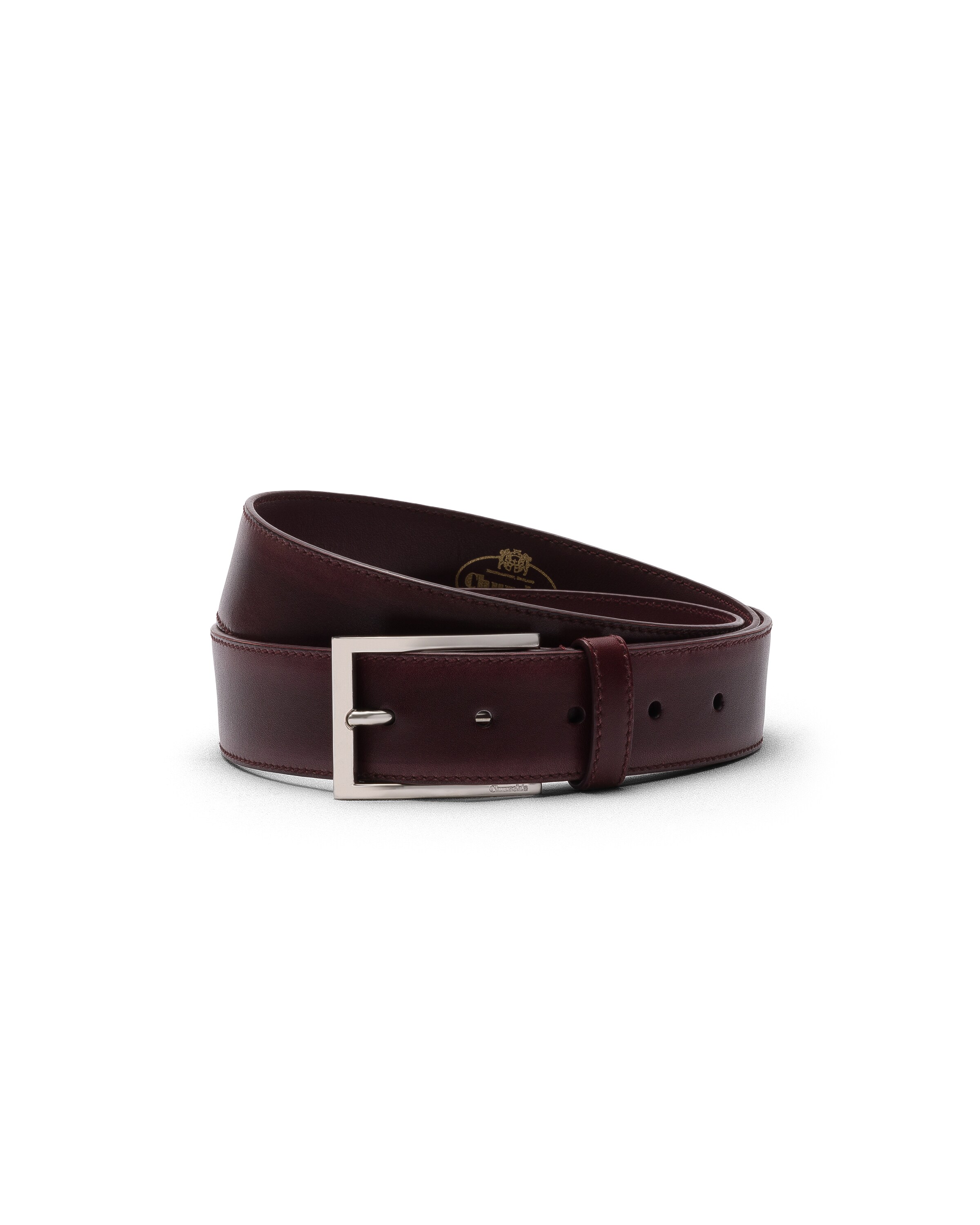 Church Bleached Calfskin Belt, Man, Burgundy, Size 95