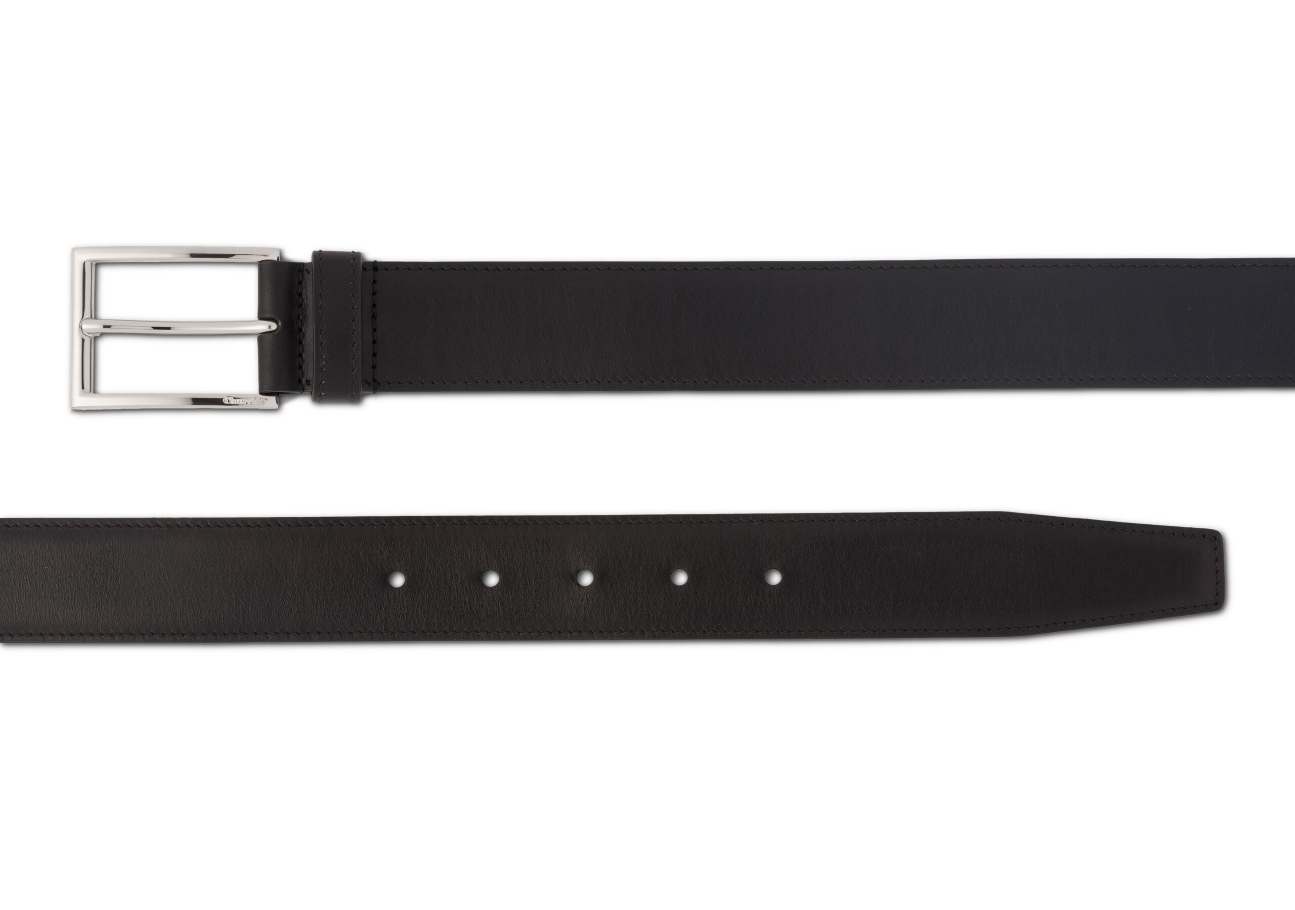 Elongated buckle belt Church's カーフレザー ベルト ブラック