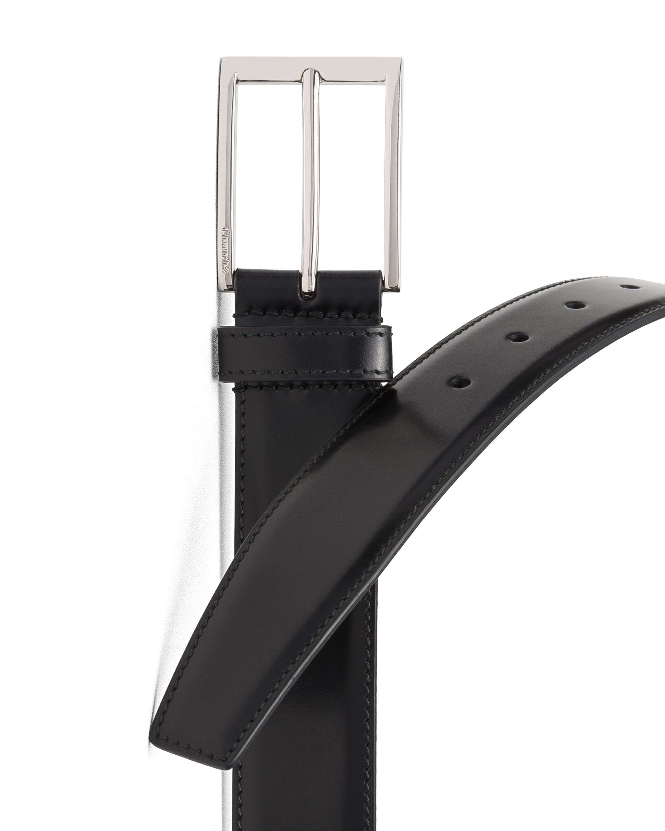 Elongated buckle belt Church's Polished Binder Black