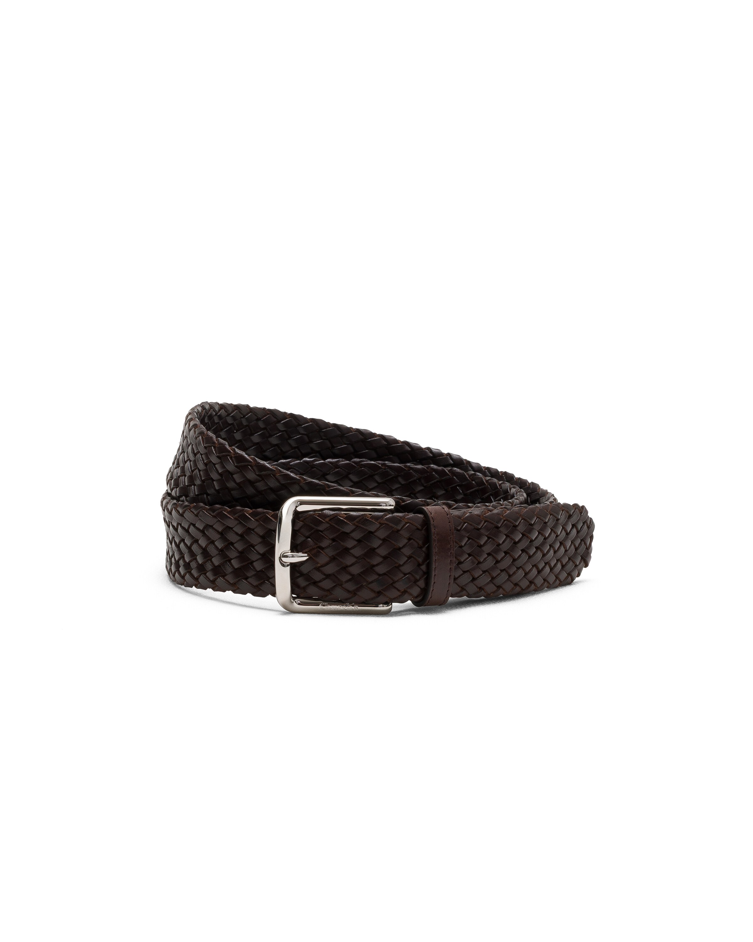 Church Woven Leather Belt, Man, Brown, Size 110