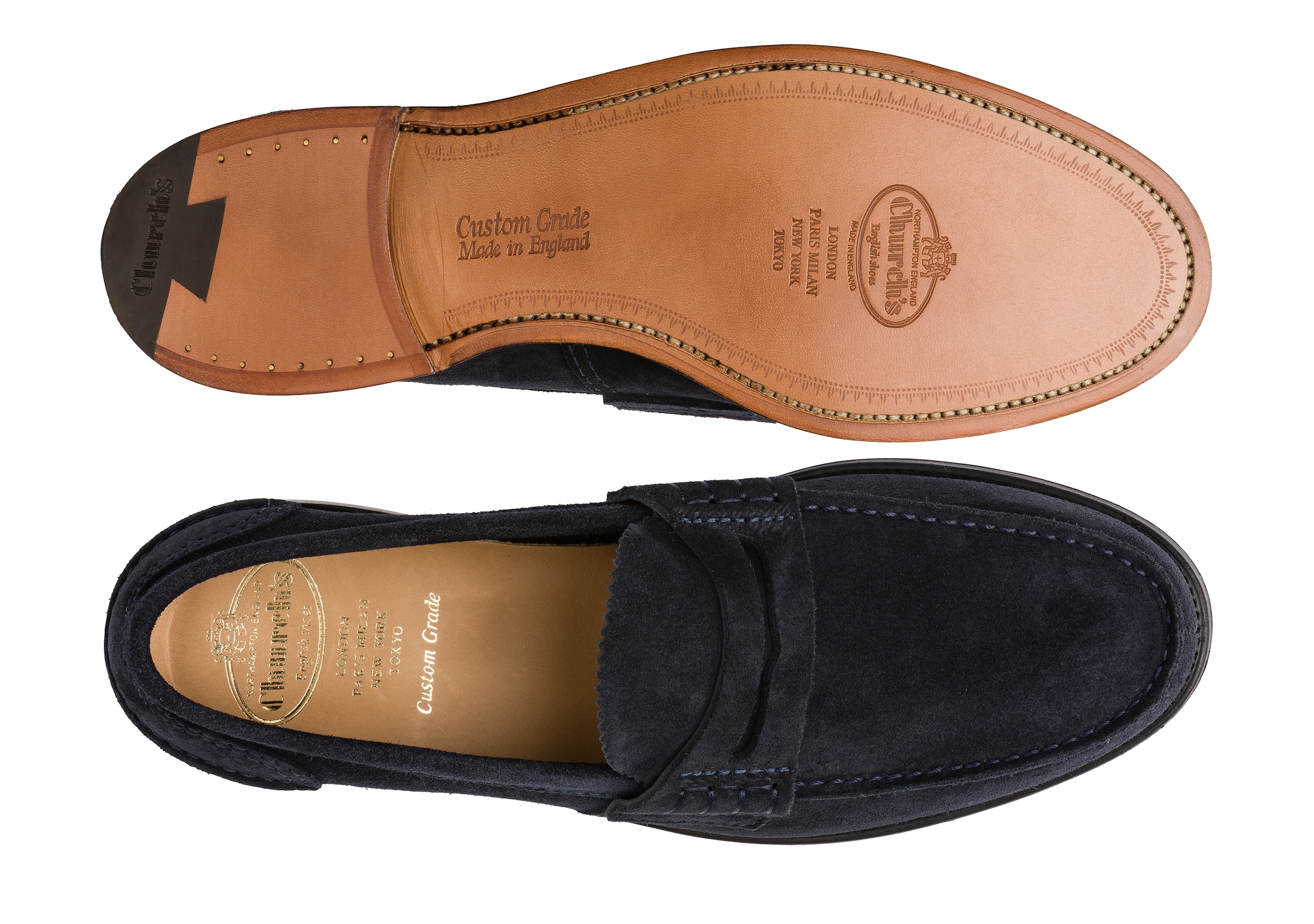 Pembrey Church's Mocassino in Pelle Scamosciata Blu