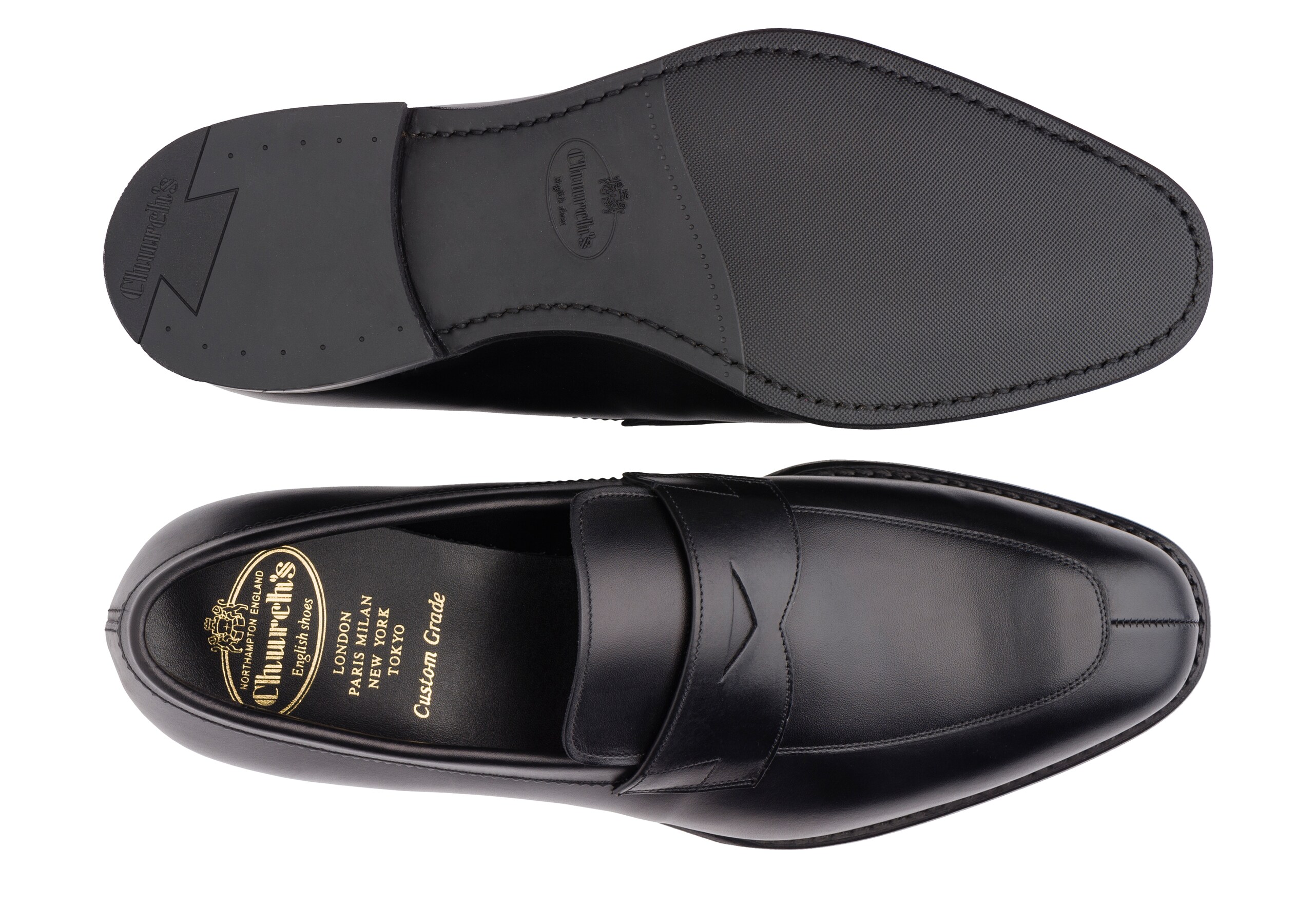 Parham Church's Mocassin en Cuir de Veau Noir