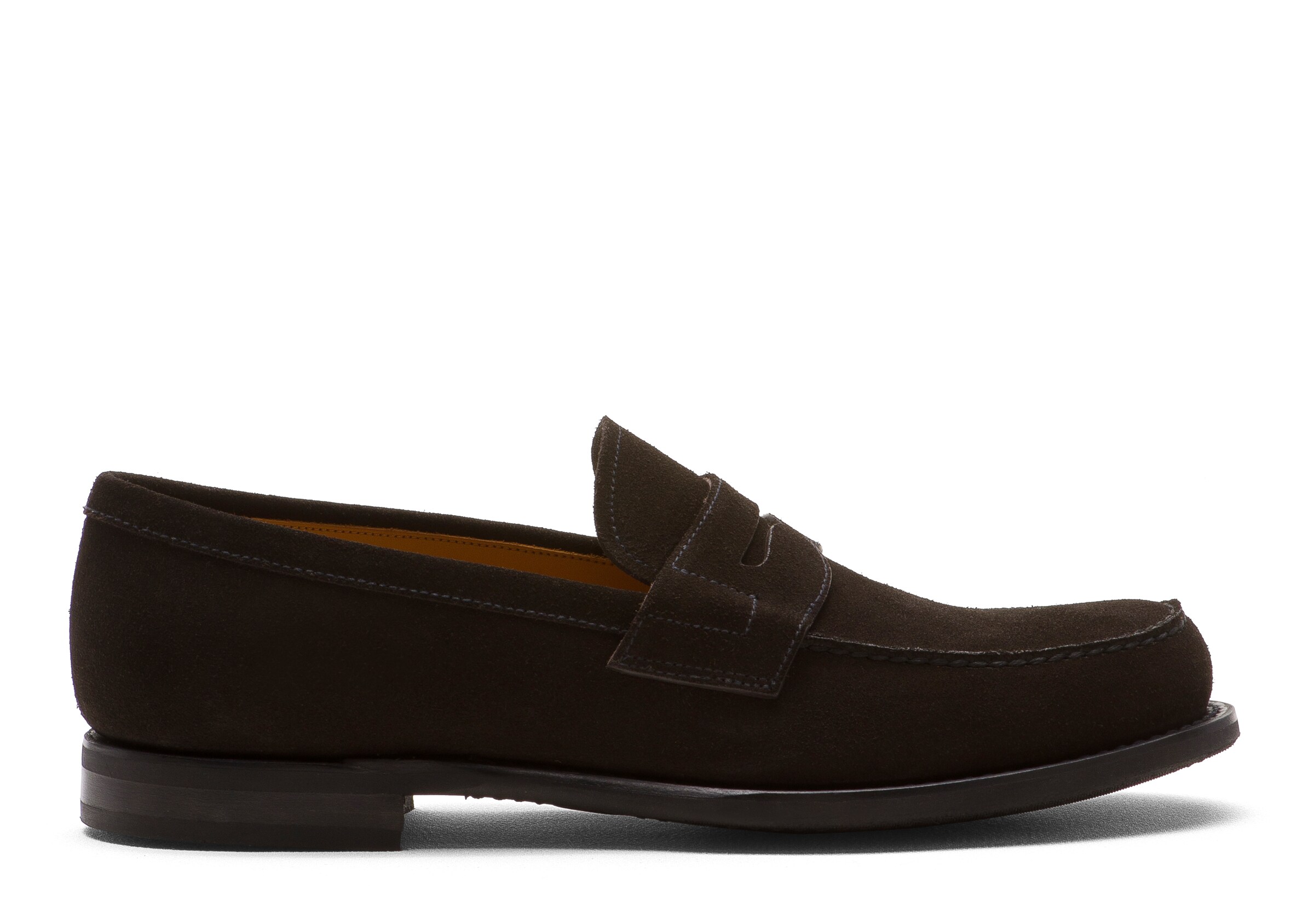 Church Soft Suede Leather Loafer, Man, Brown, Size 10,5