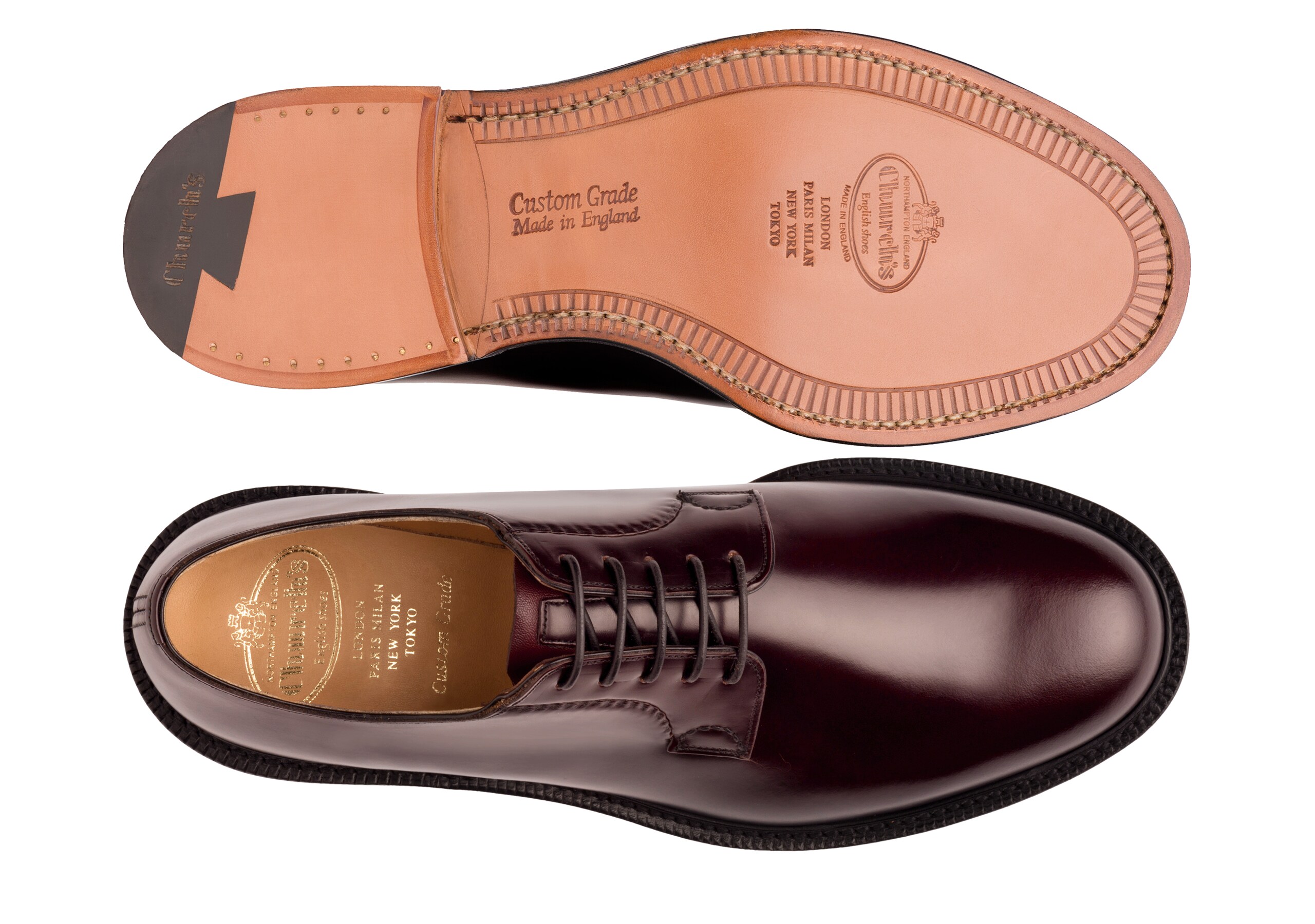 Shannon Church's Polished Binder Derby Burgundy