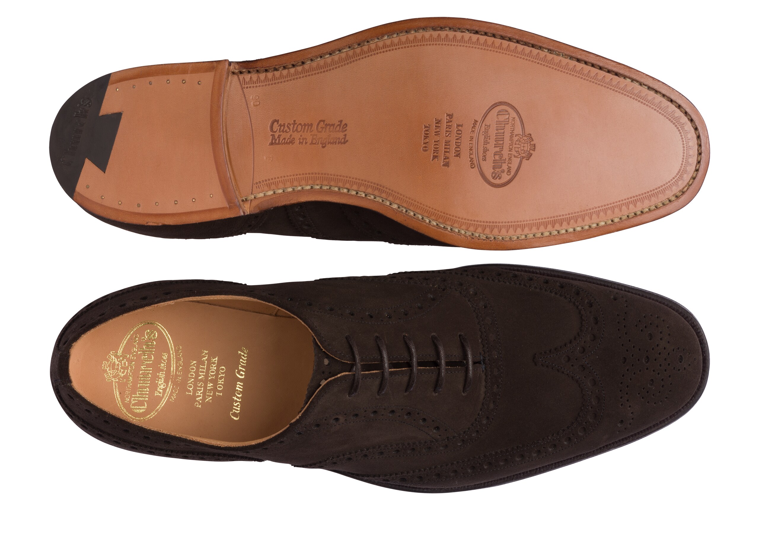Chetwynd Church's Oxford Brogue in Pelle Superbuck Marrone