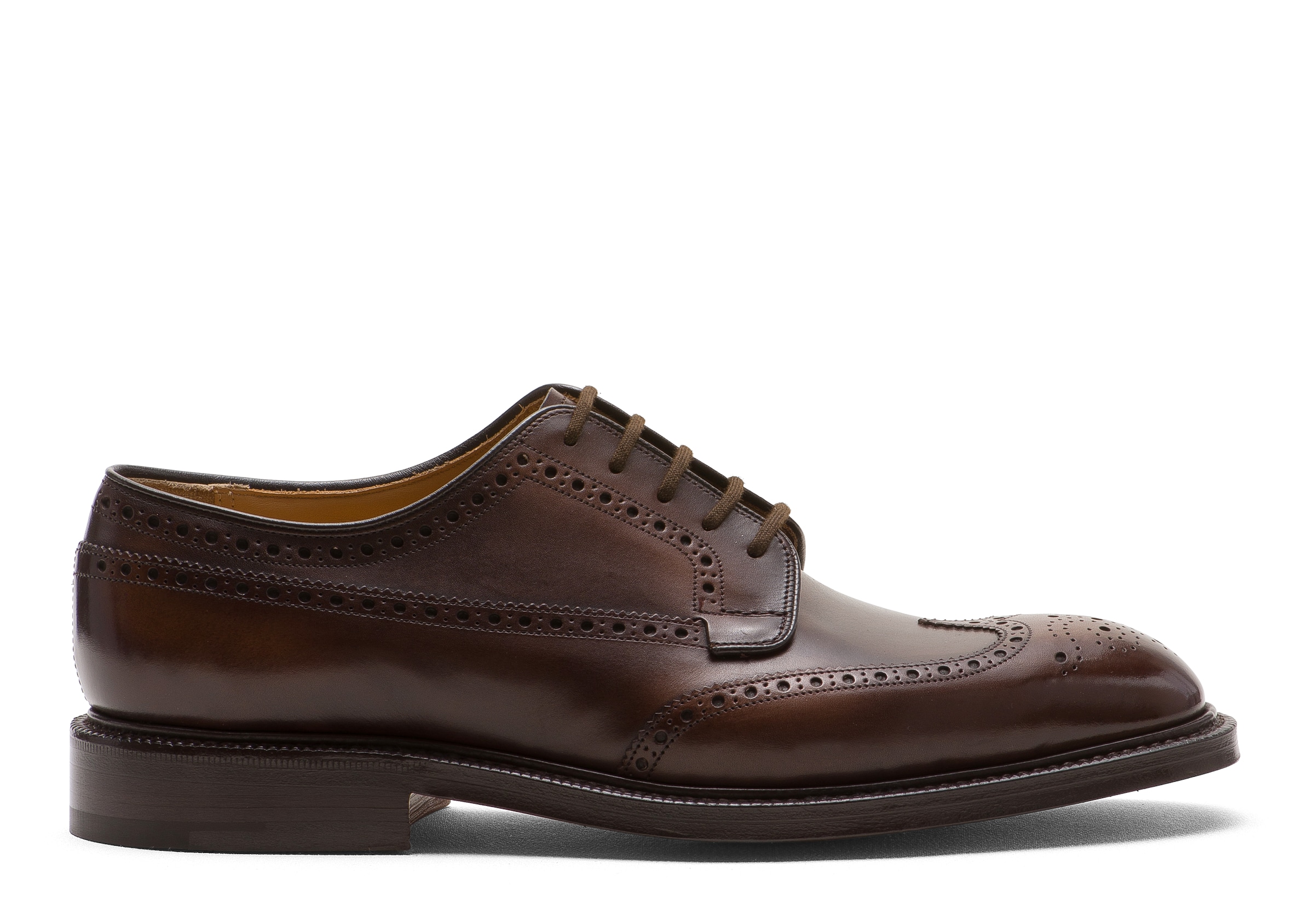 Church Bleached Calfskin Derby Brogue, Man, Ebony, Size 8