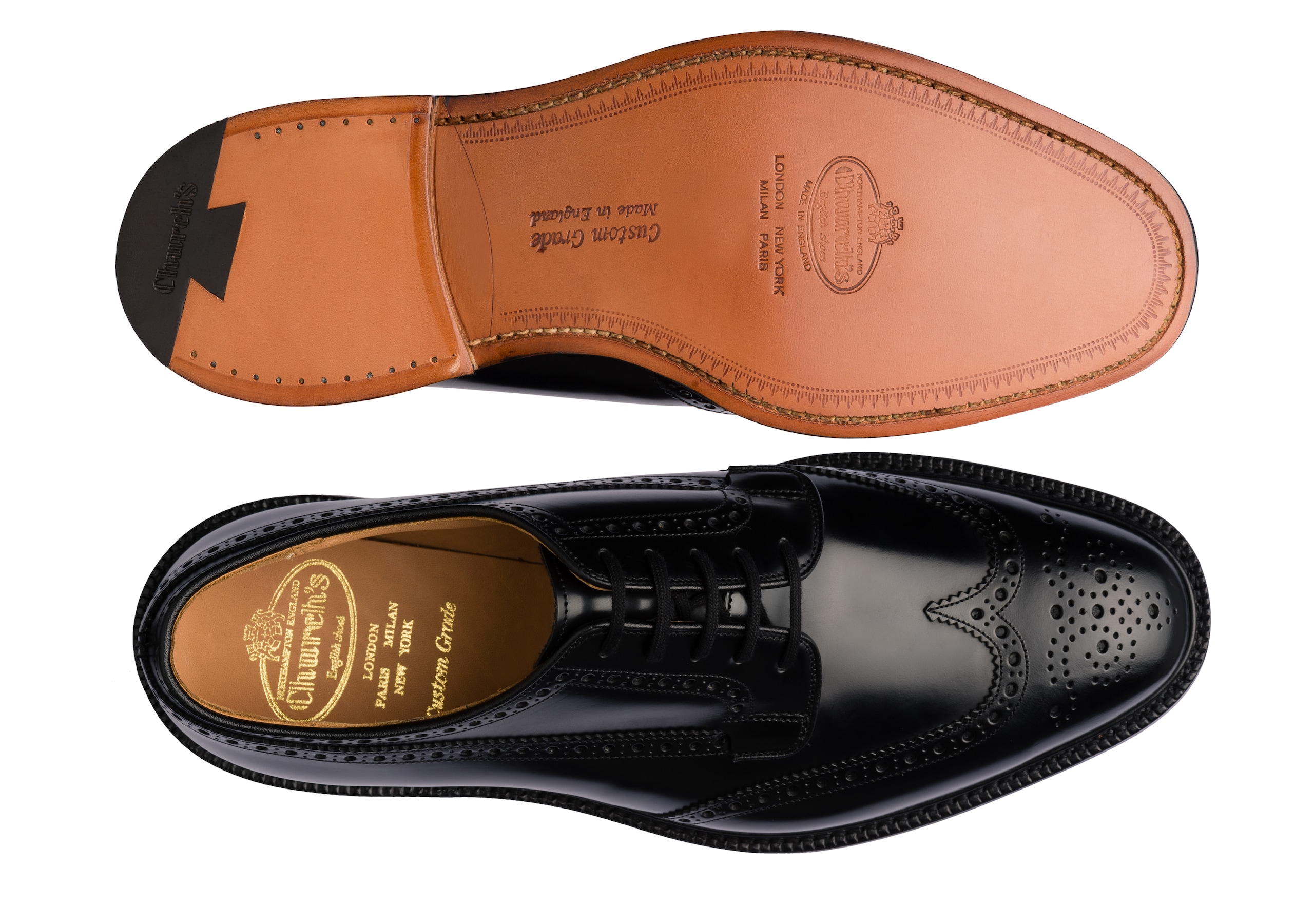 Grafton 173 Church's Derby Richelieu à Liant Poli Noir