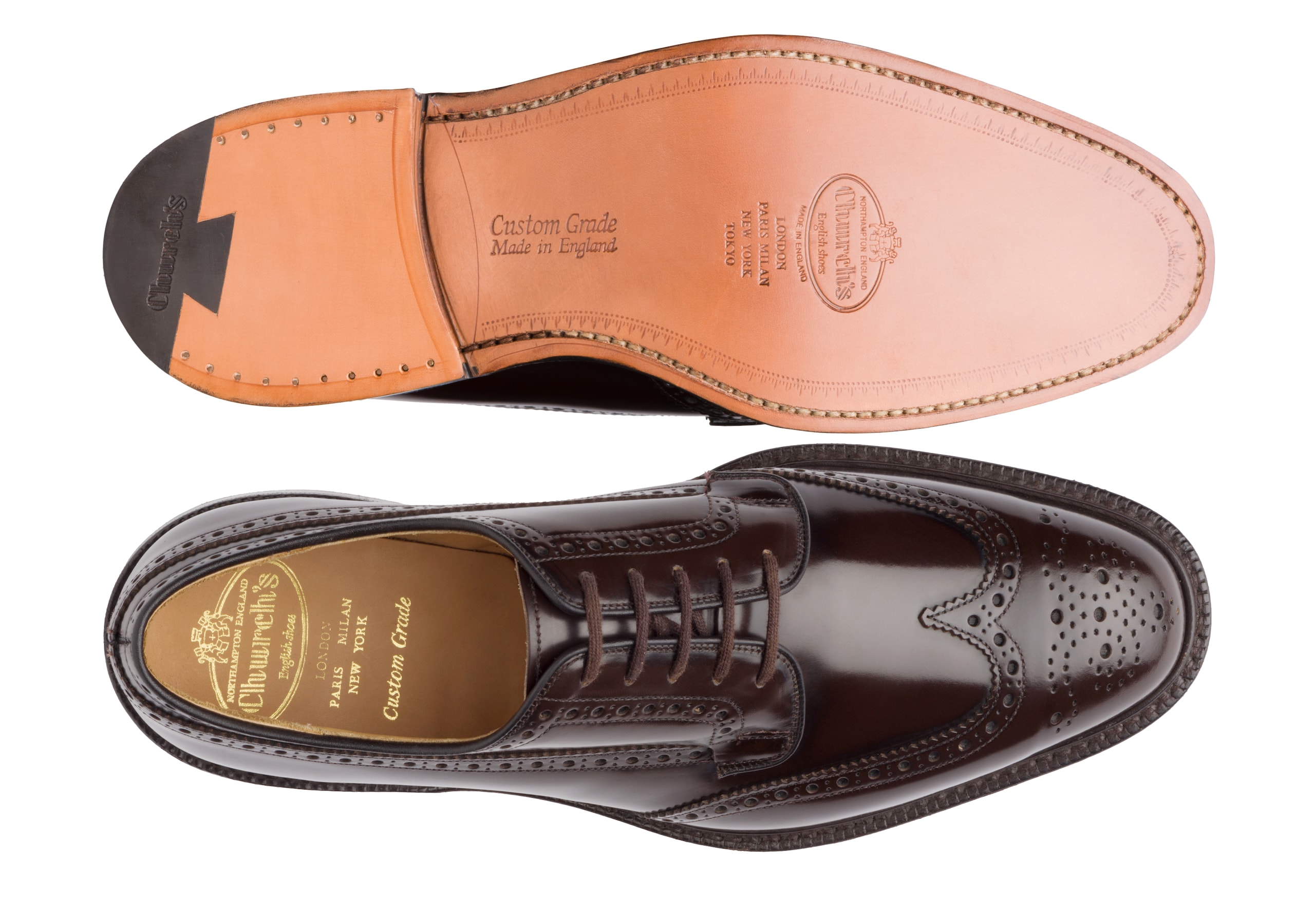 Grafton 173 Church's Polished Binder Derby Brogue Brown