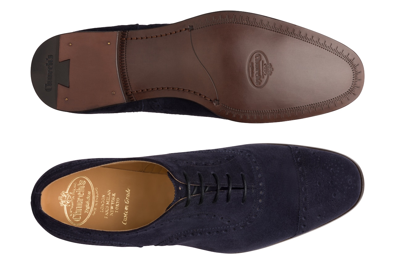 Duxford Suede Oxford Brogue Blue | Church's