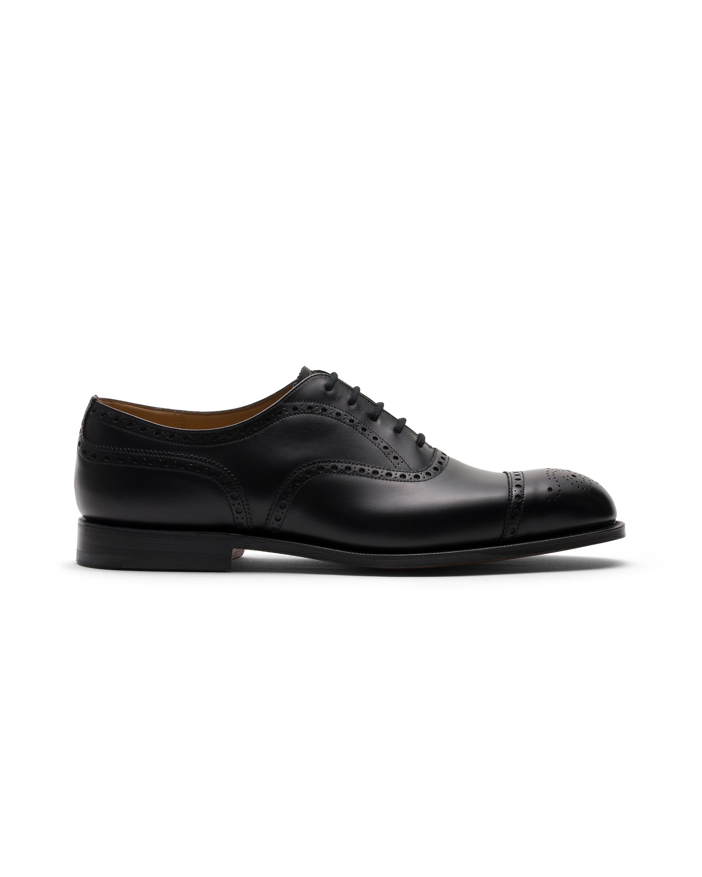 Church Calf Leather Oxford Brogue, Man, Black, Size 7
