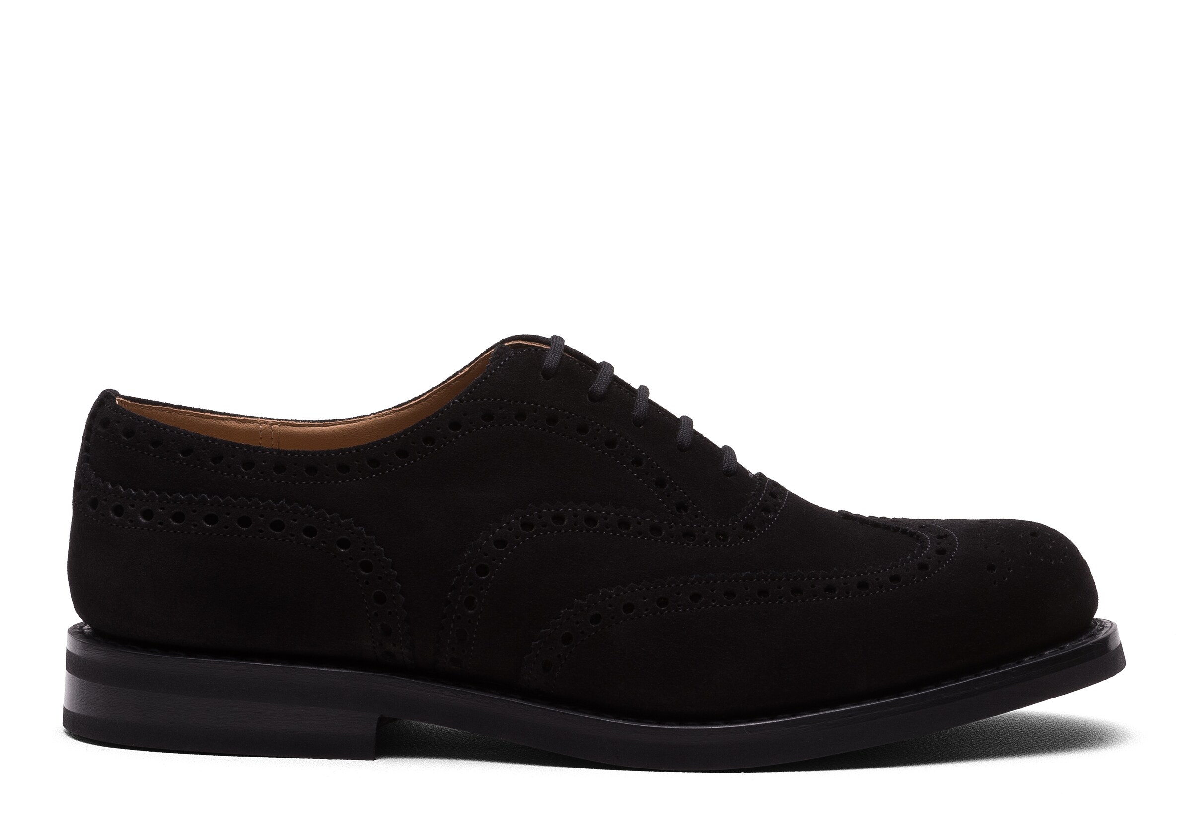 Church Castoro Suede Oxford Brogue, Man, Black, Size 10