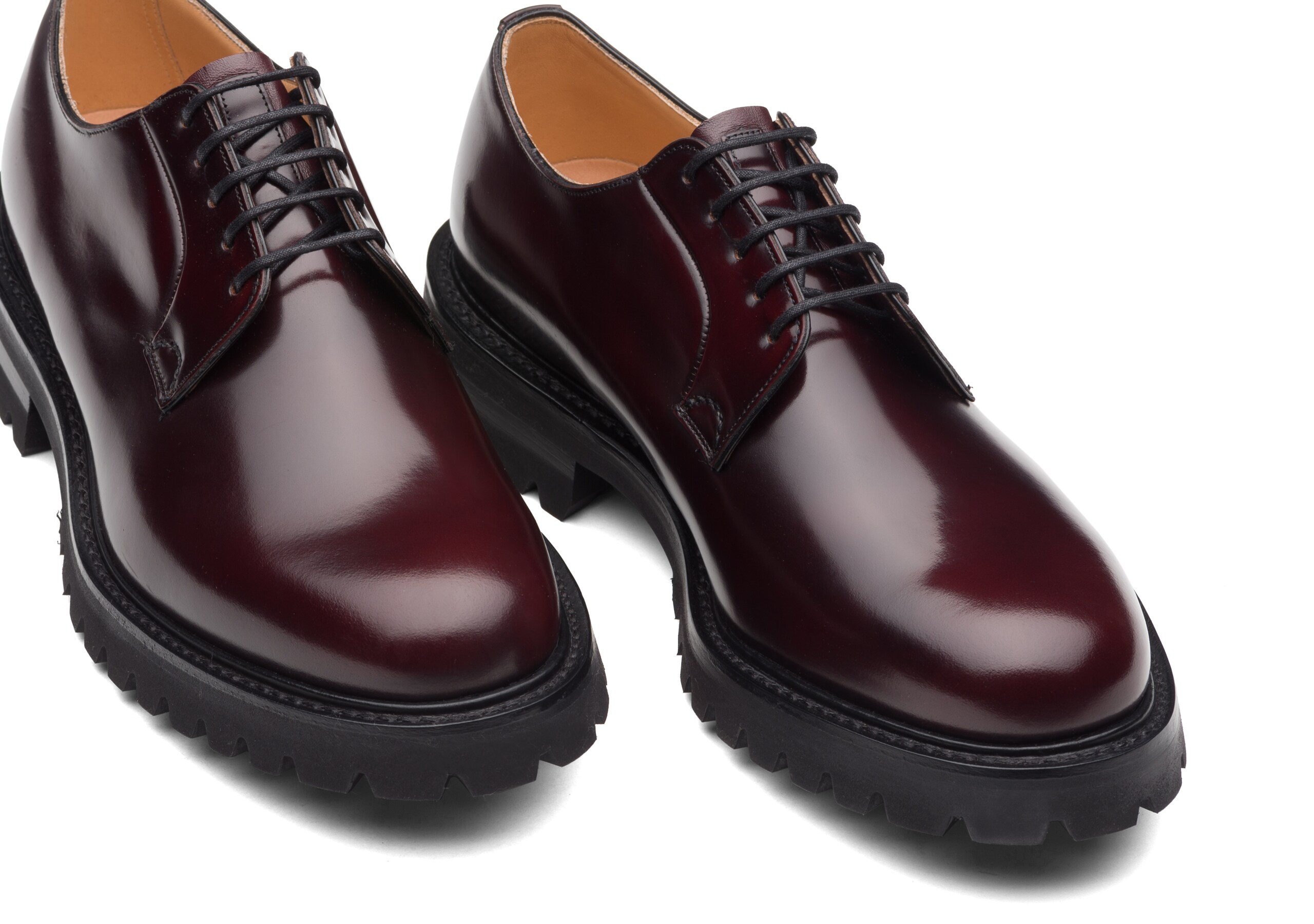 Shannon  t Church's Derby à lacets en cuir glacé Bordeaux