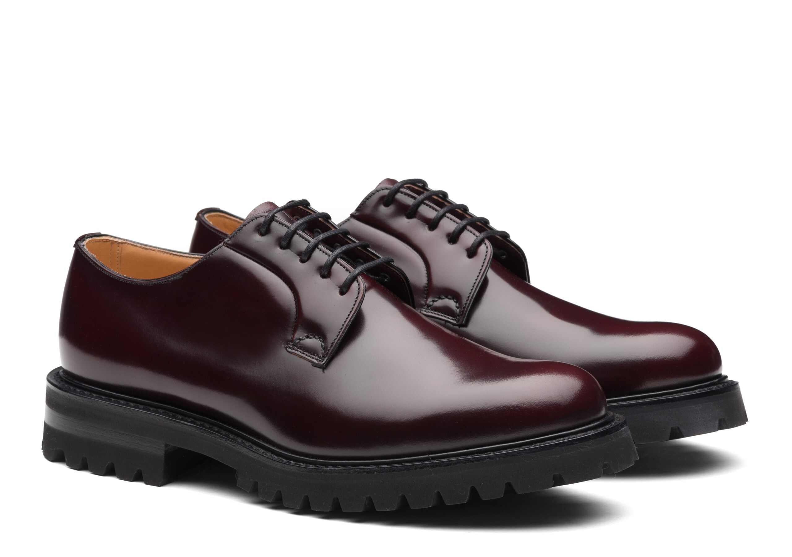 Shannon  t Church's Derby à lacets en cuir glacé Bordeaux