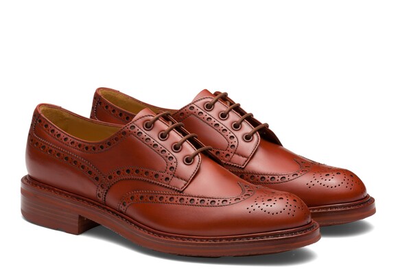 Homme Chaussures Derby En Cuir Poli Marron