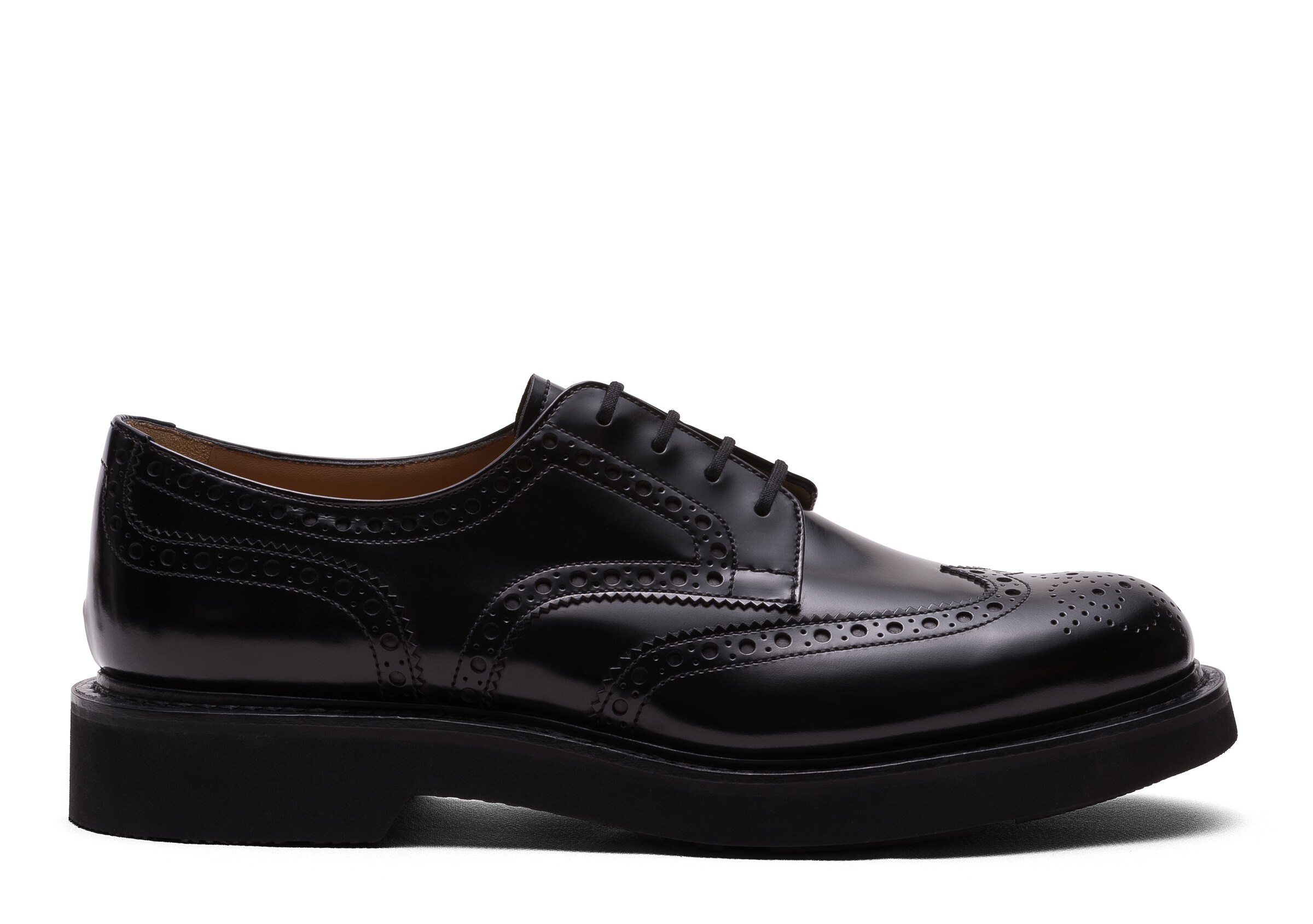 Church Polished Fumè Derby, Man, Black, Size 7,5