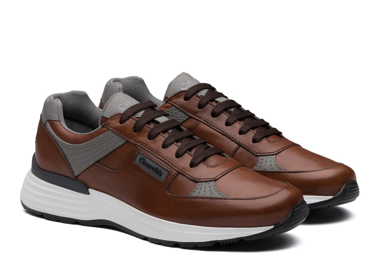 Men's Ch873 Vintage Calf Leather Retro Sneaker Brown | Church's