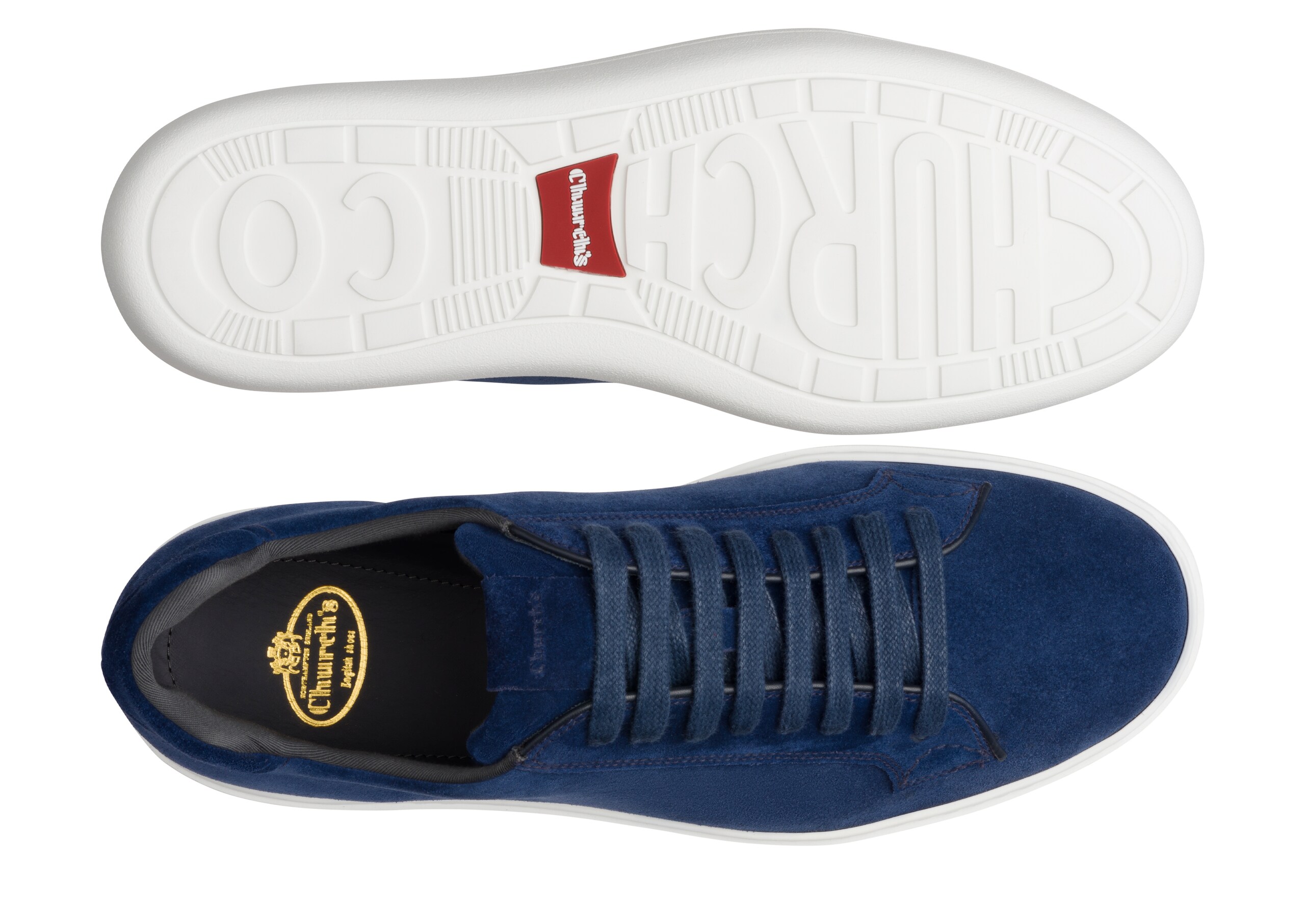 Boland Church's Basket Classique en Veau Velours Bleu