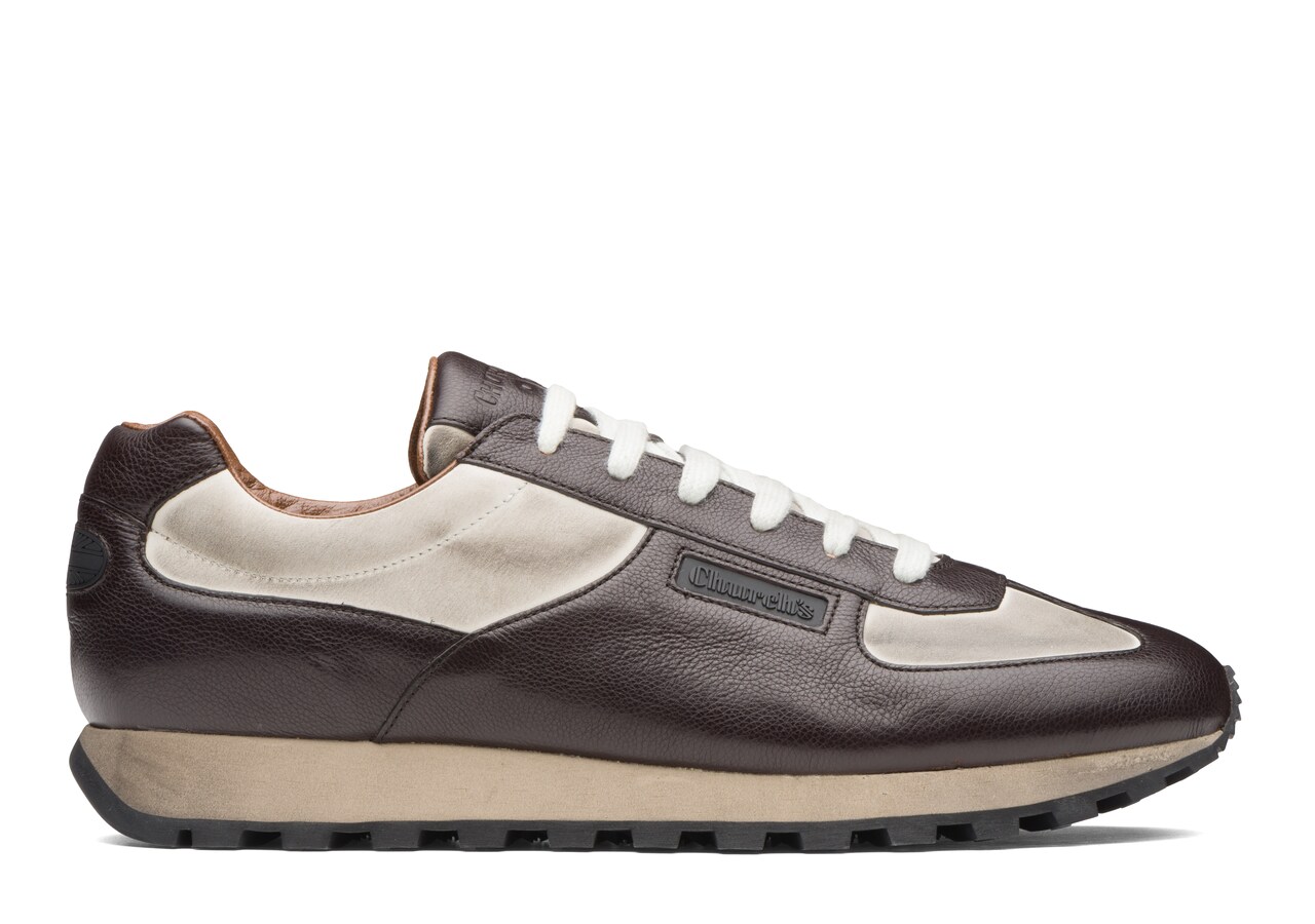 Shanghai 929 Glacè Calf and Nabuk Vintage Sneaker Brown | Church's