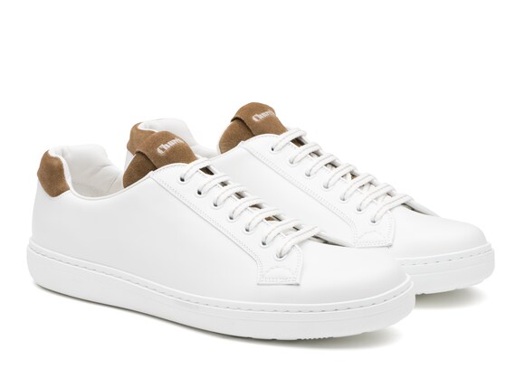 Church's true Sneaker Classique en Cuir de Veau et Velours Blanc/sigar