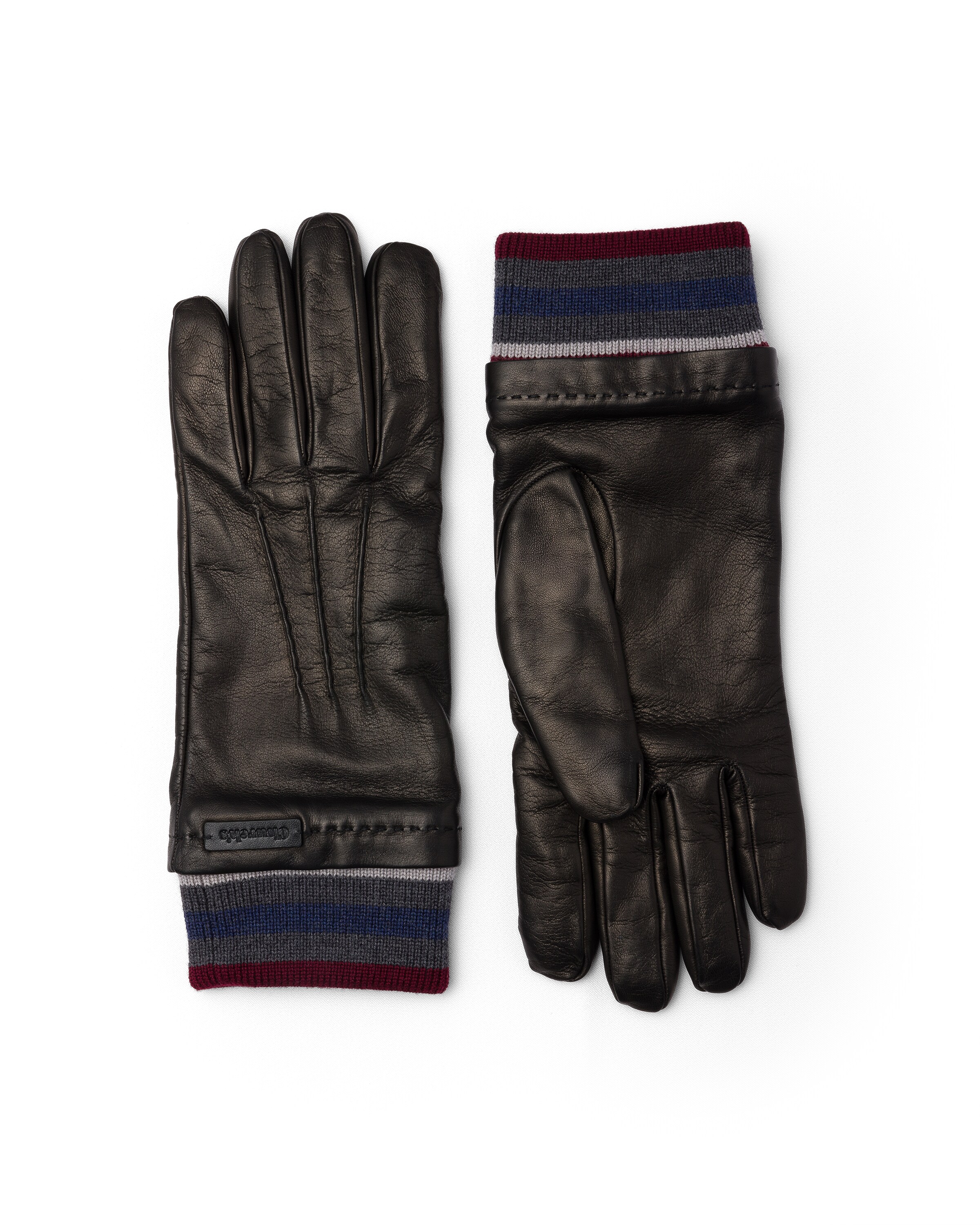 Church Nappa And Knit Men's Gloves, Man, Black, Size 8