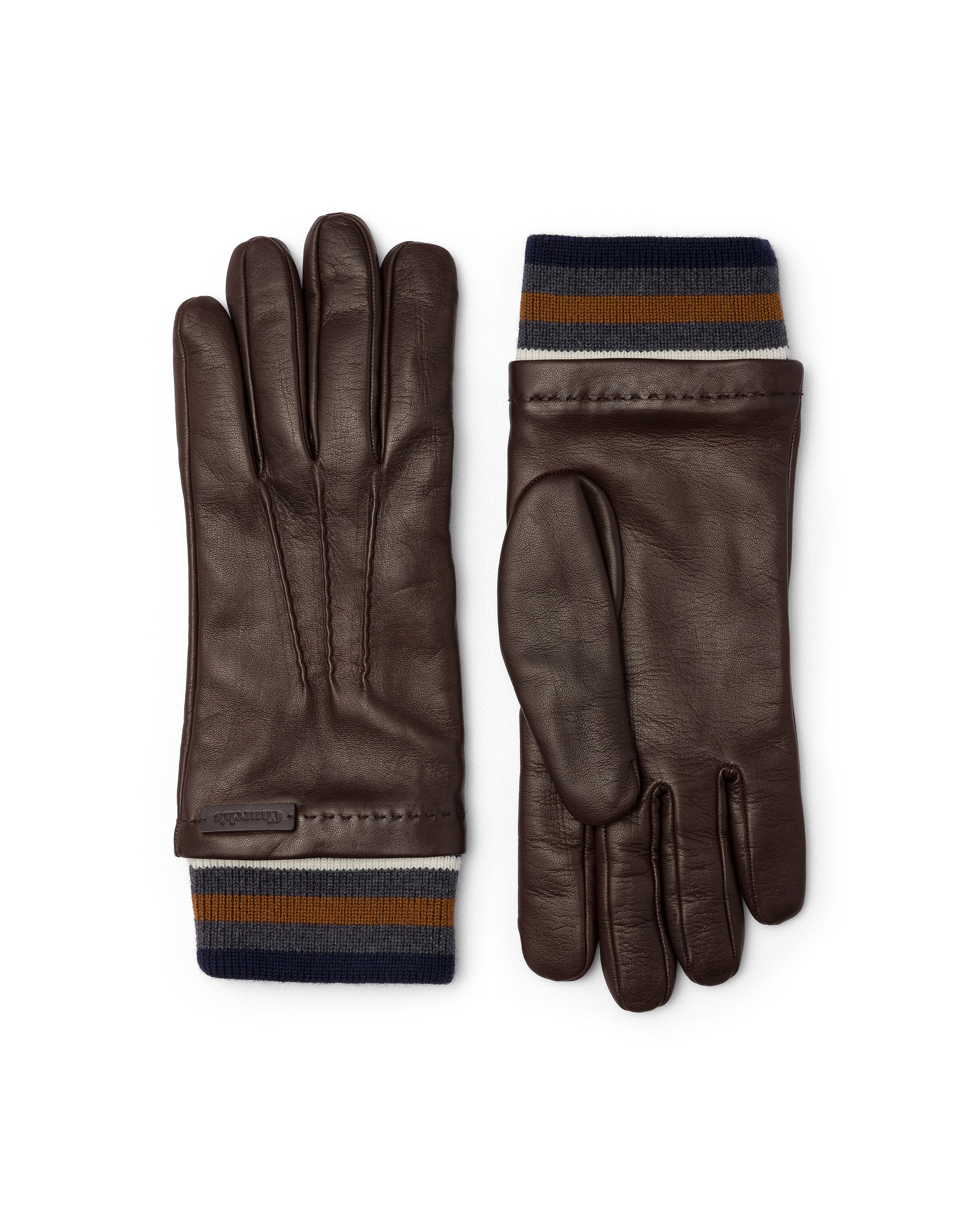 Church Nappa And Knit Men's Gloves, Man, Dark Brown, Size 9