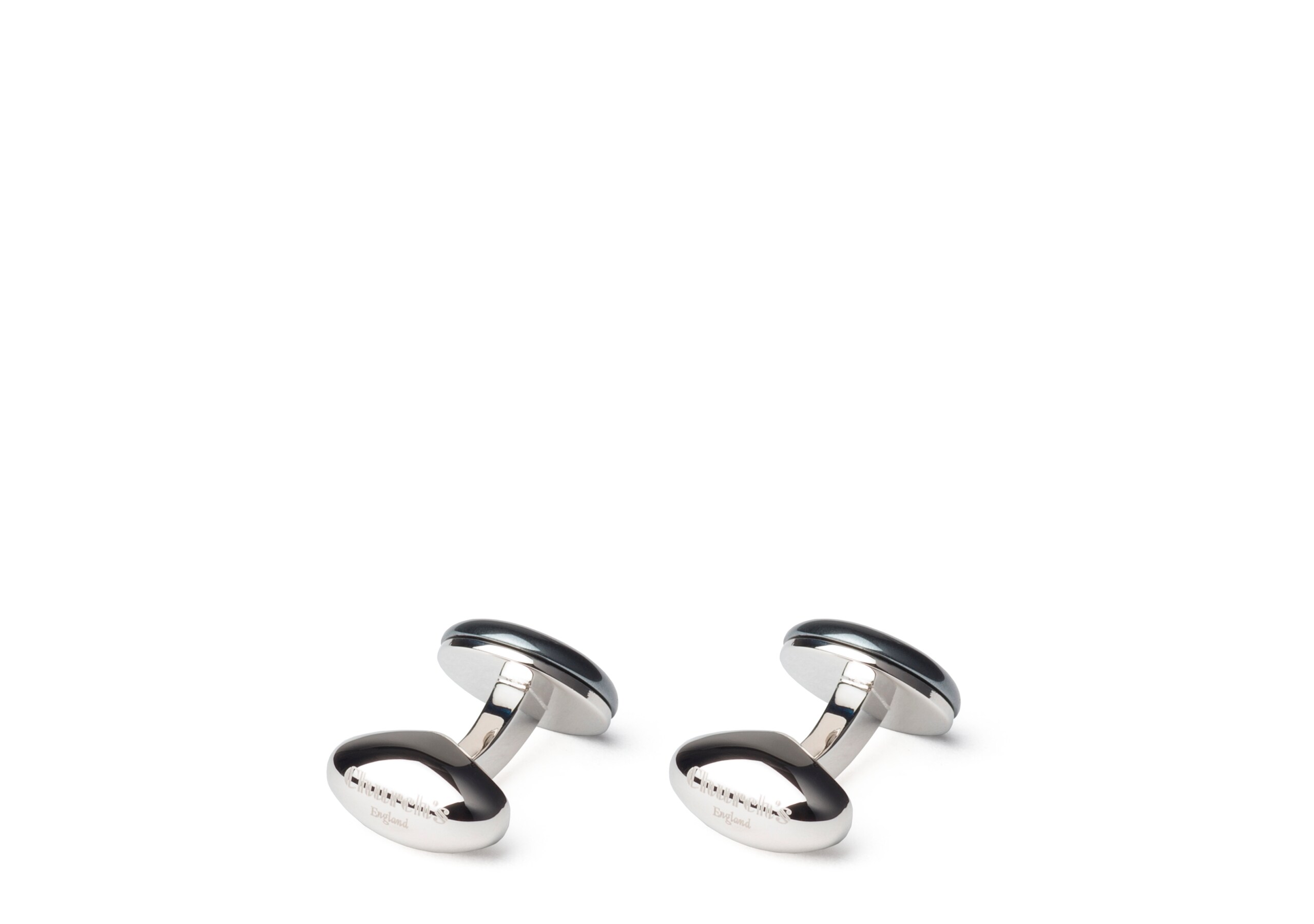 Crest cufflink Church's Écusson Hématite et Plaqué Rhodium Neutre