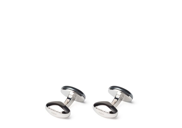 Church's Crest cufflink Haematite & Rhodium Plated Crest Beige