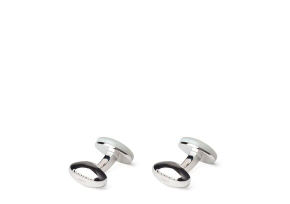 Church's Crest cufflink Haematite & Rhodium Plated Crest Black