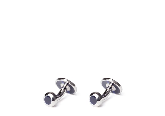 Church's Floating stone cufflinks Catseye & Rhodium Plated Oval Blue