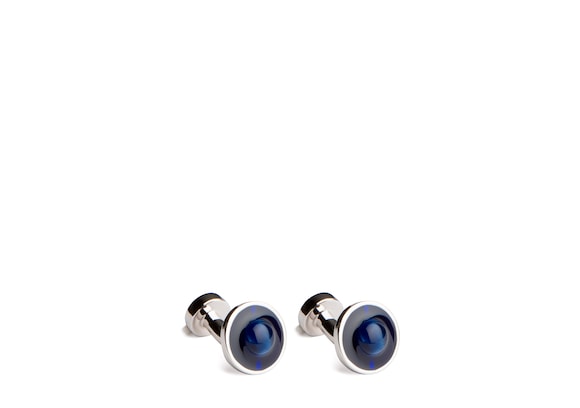 Church's Floating stone cufflinks Catseye & Rhodium Plated Oval Blue