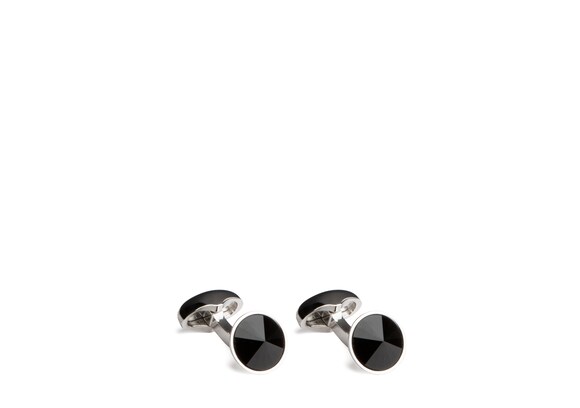 Church's Galileo jet cufflink Swarovski & Rhodium Plated Jet black