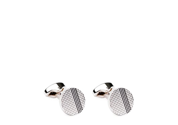 Church's Strata cufflink Rhodium Plated Textured Silver