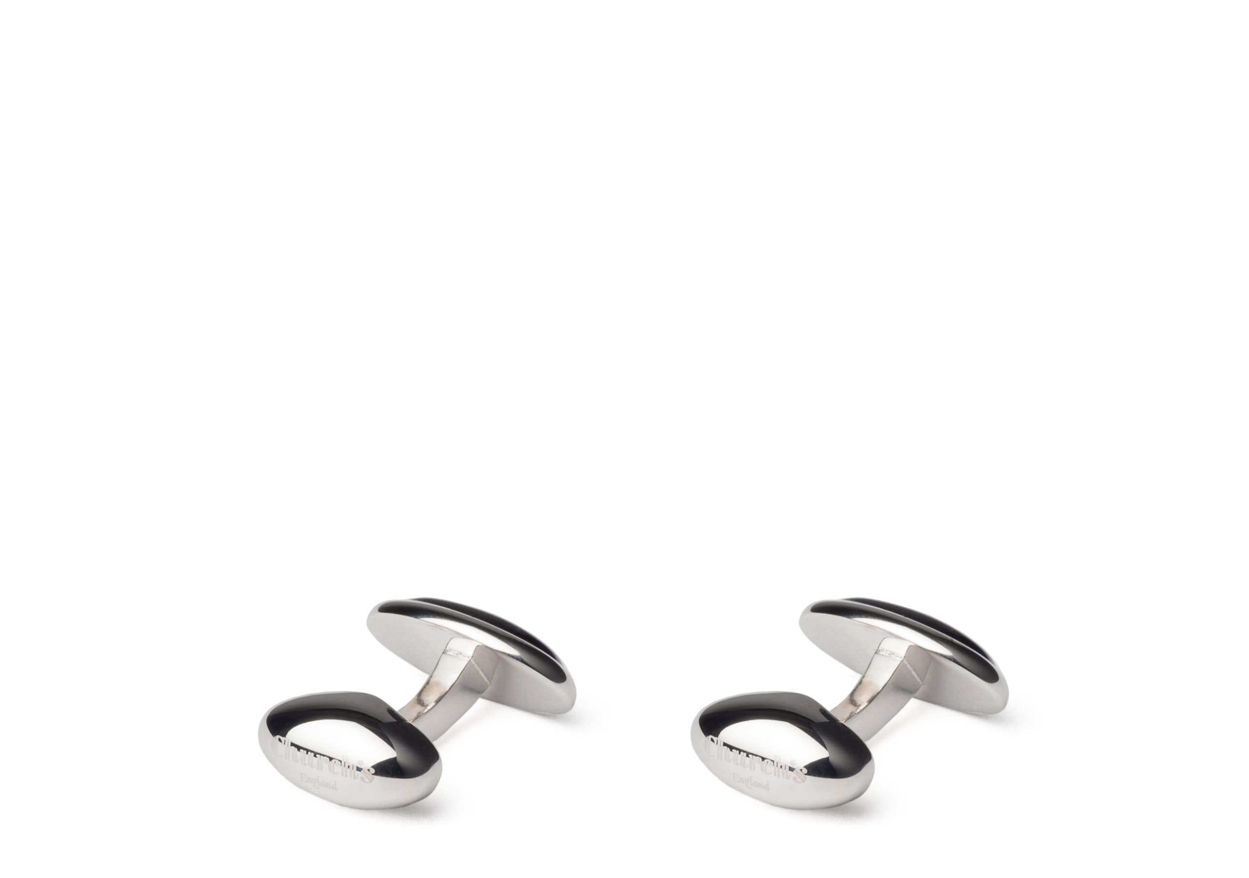 Oval pumice cufflink Church's パミス,ロジウムプレート オーバル ネイビー