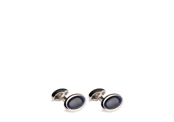 Church's Oval pumice cufflink Pumice & Rhodium Plated Oval Blue