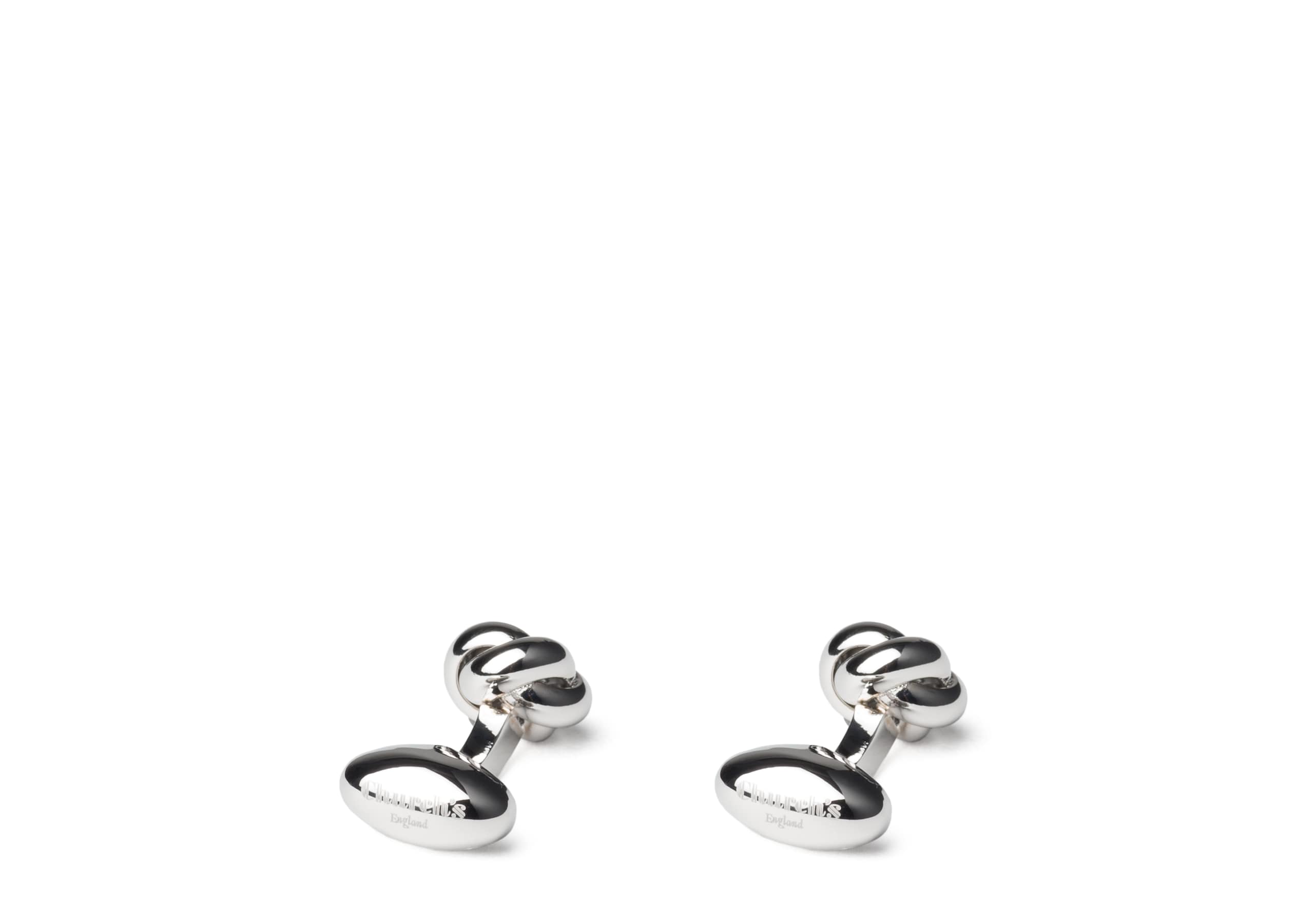 Knotted cufflink Church's Rhodium Plated Knot Gold/silver