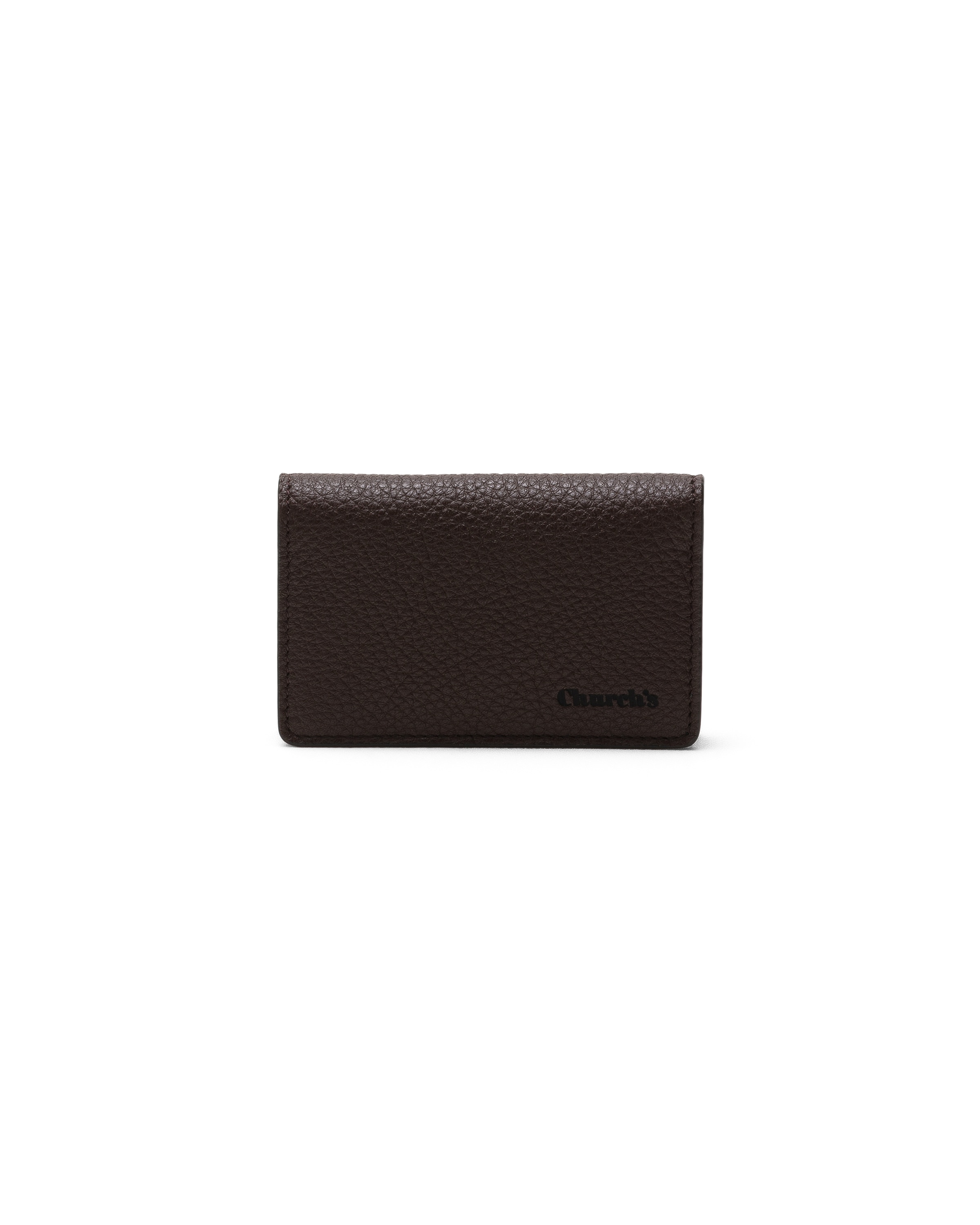 Church Deer Print Calfskin Card Holder, Man, Coffee