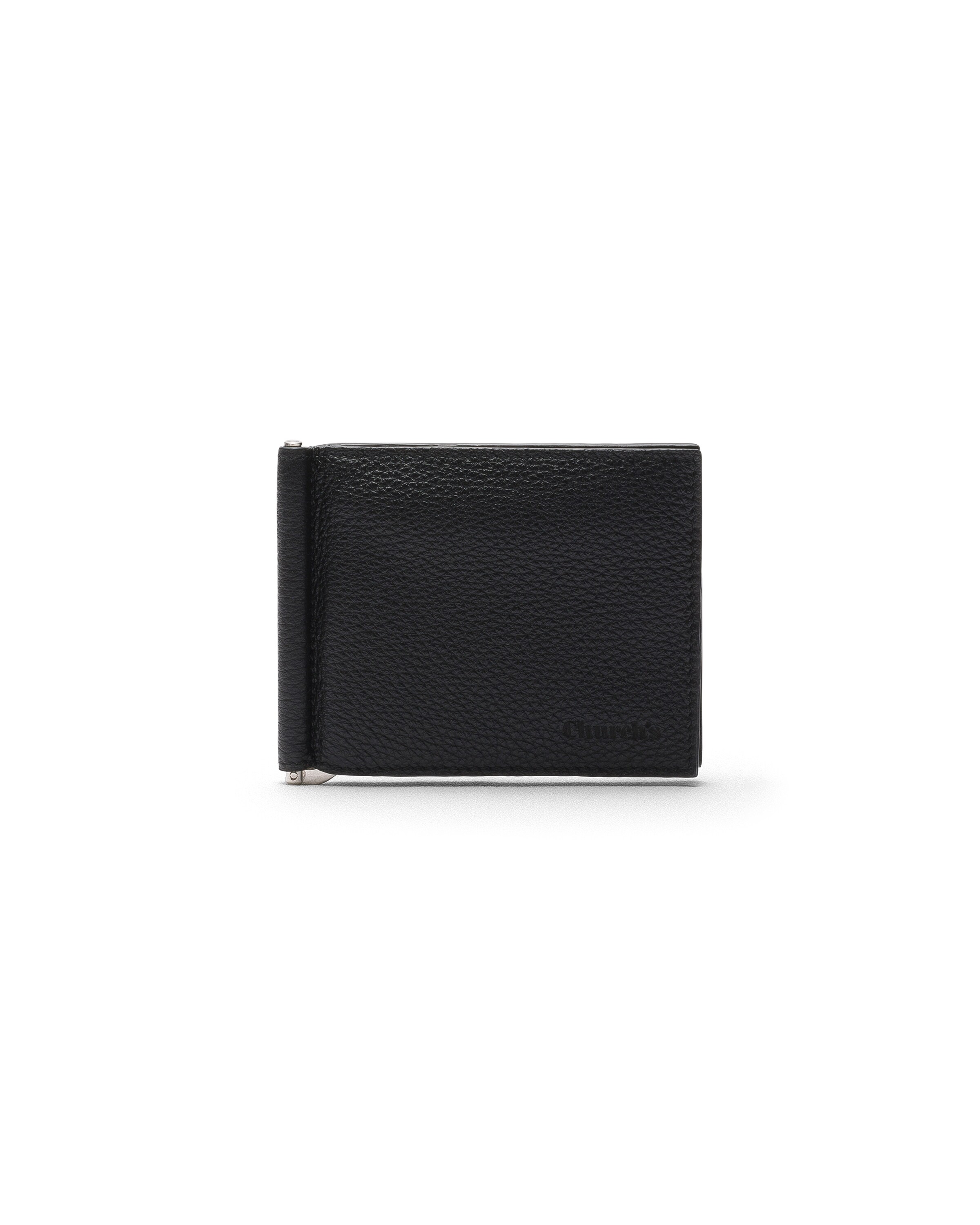 Church Deer Print Calfskin Money Clip Wallet, Man, Black