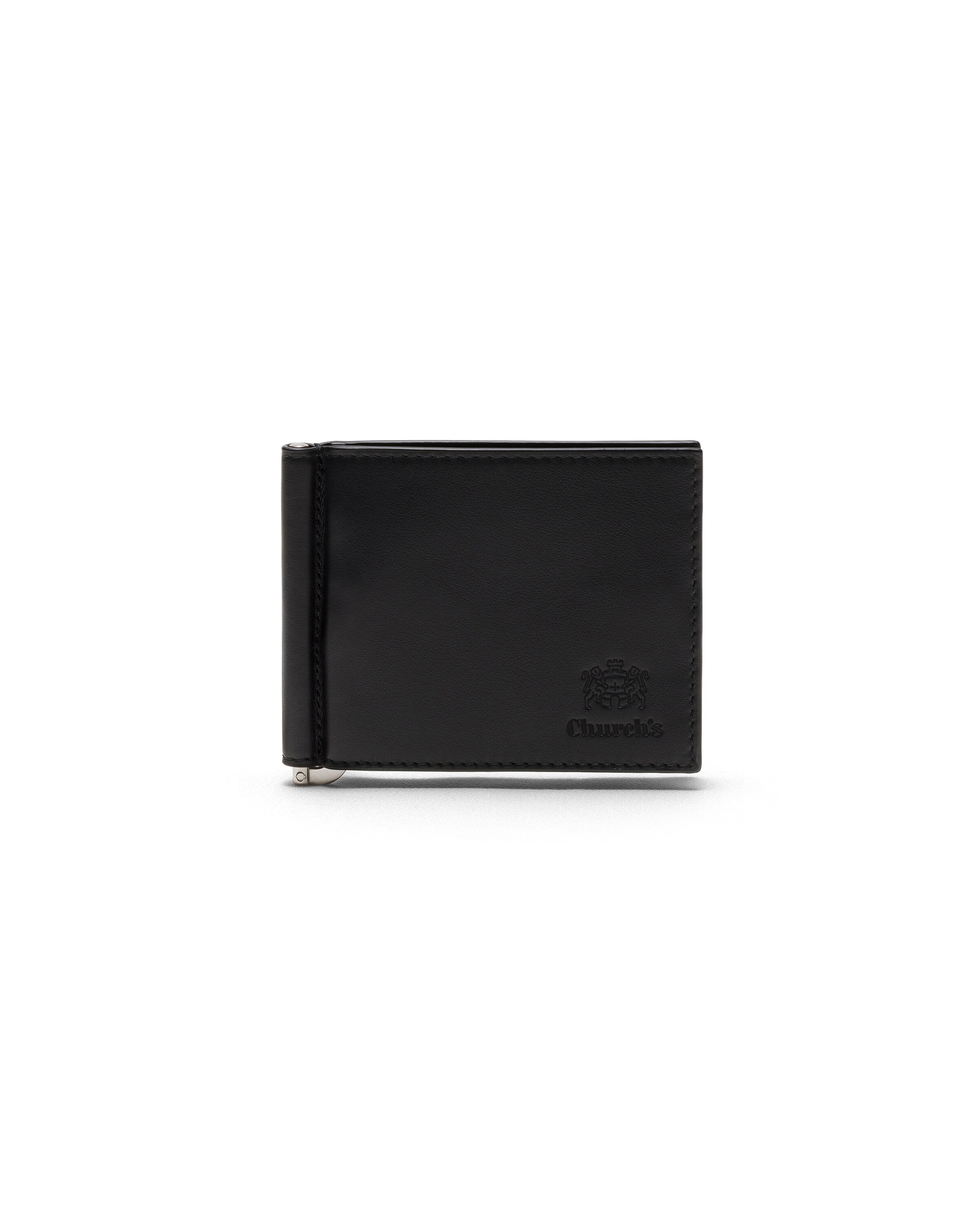 Church Soft Calfskin Money Clip Wallet, Man, Black