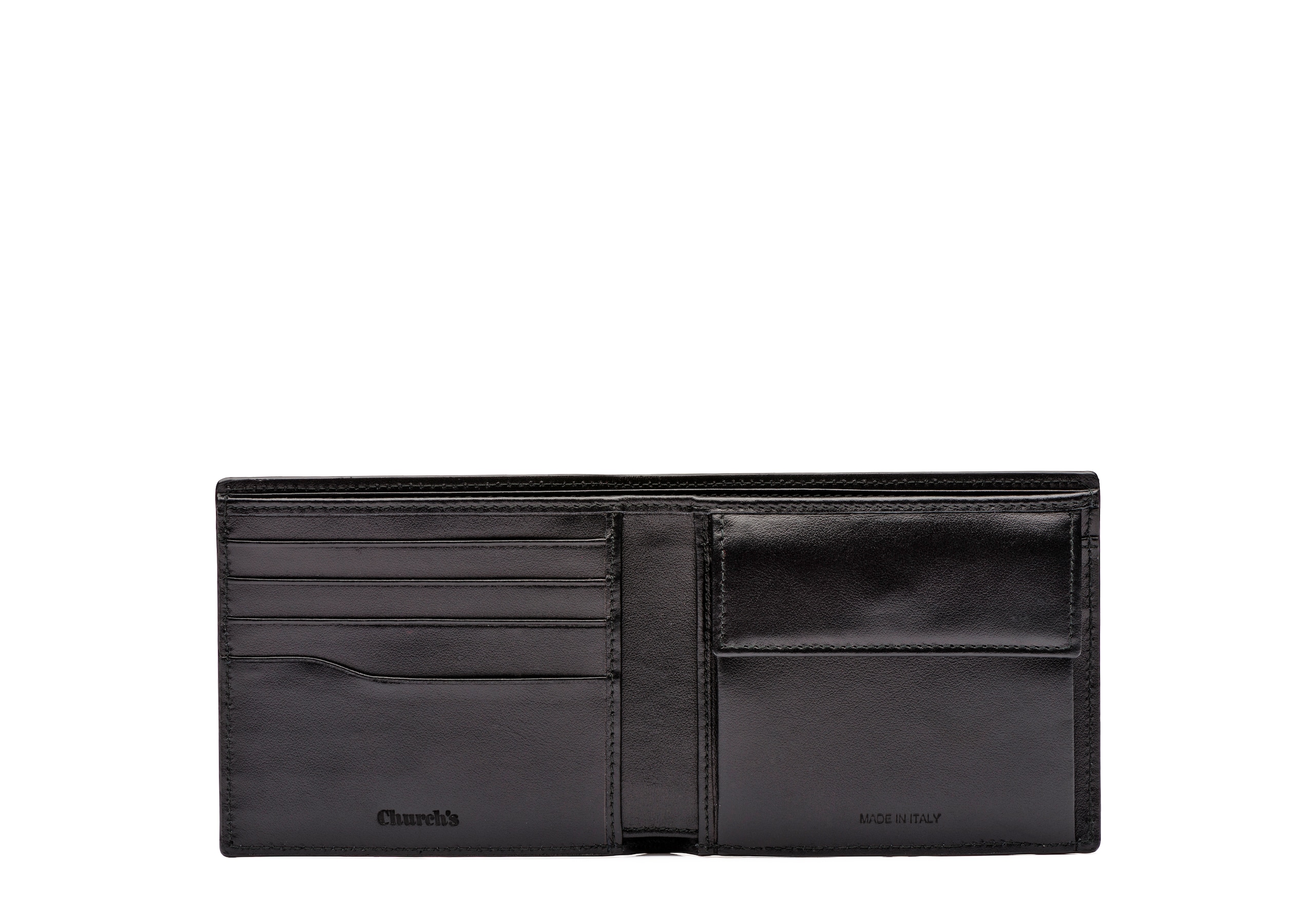 Billfold coin wallet Church's St James Leather 4 Card & Coin Wallet Black