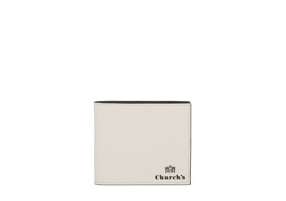 Church's Billfold coin wallet St James Leather 4 Card & Coin Wallet Chalk white/black