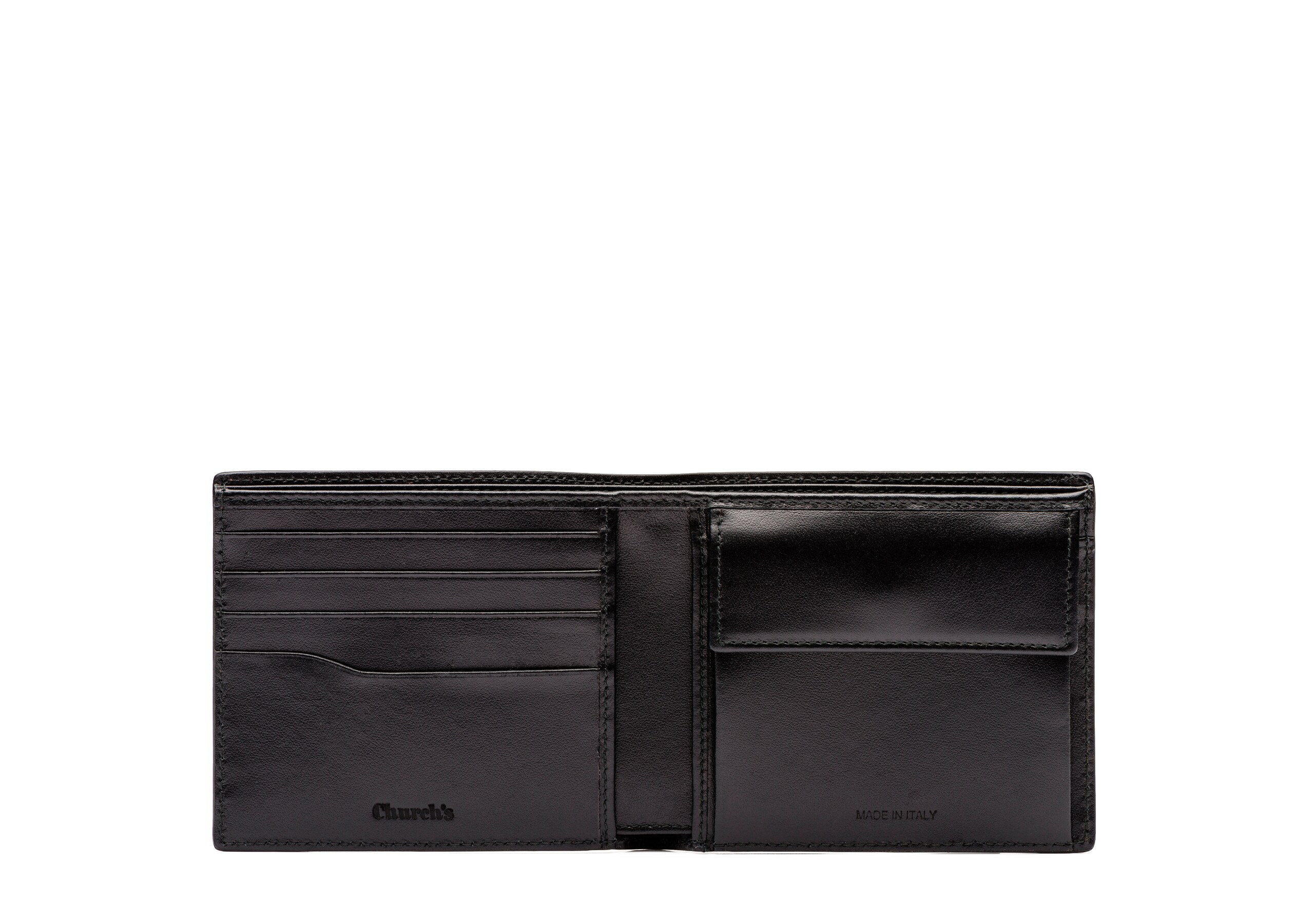 Billfold coin wallet Church's St Jamesレザー 4カード,コインウォレット ブラウン