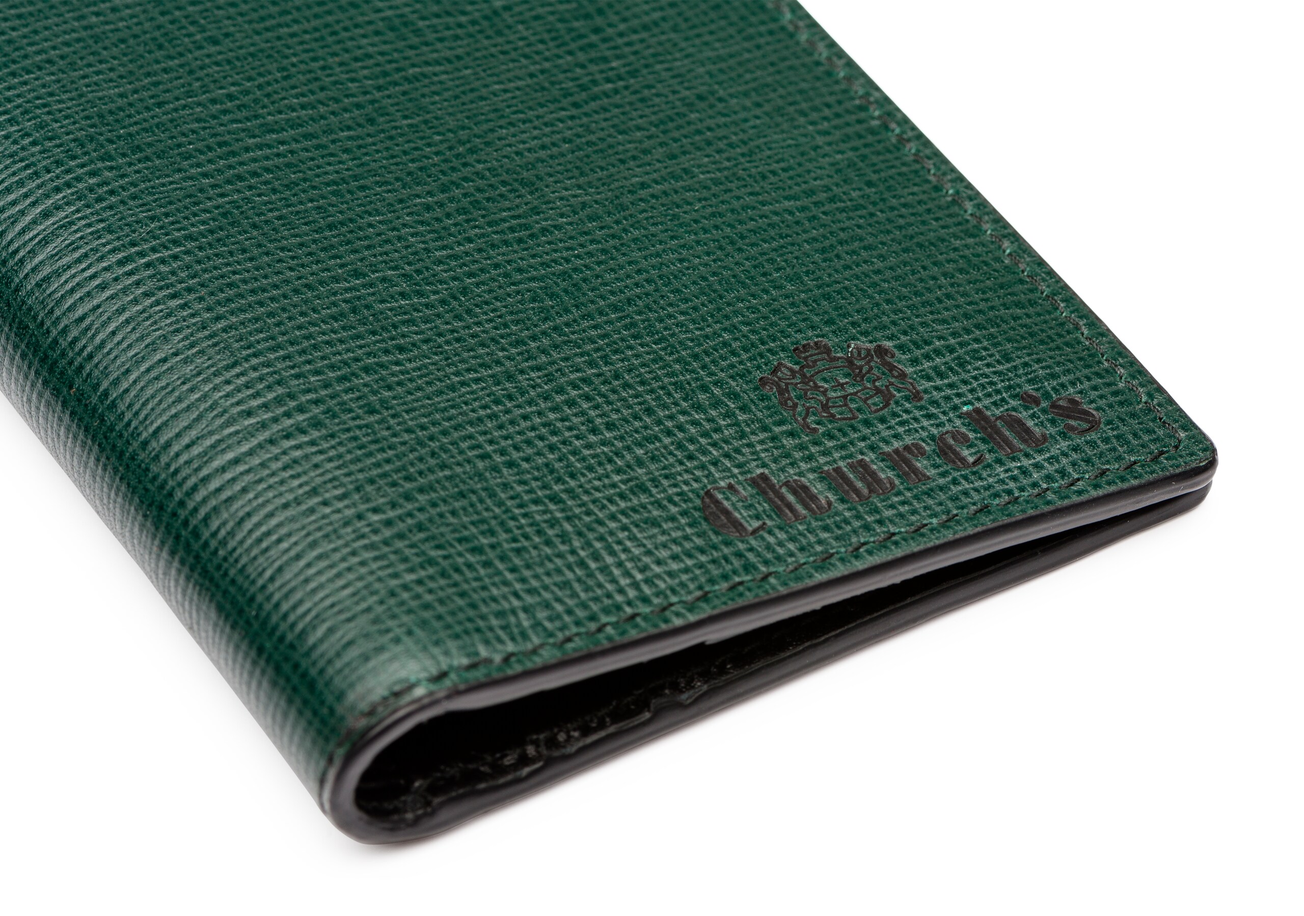 Folded cardholder Church's Porte-cartes en cuir St. James Vert