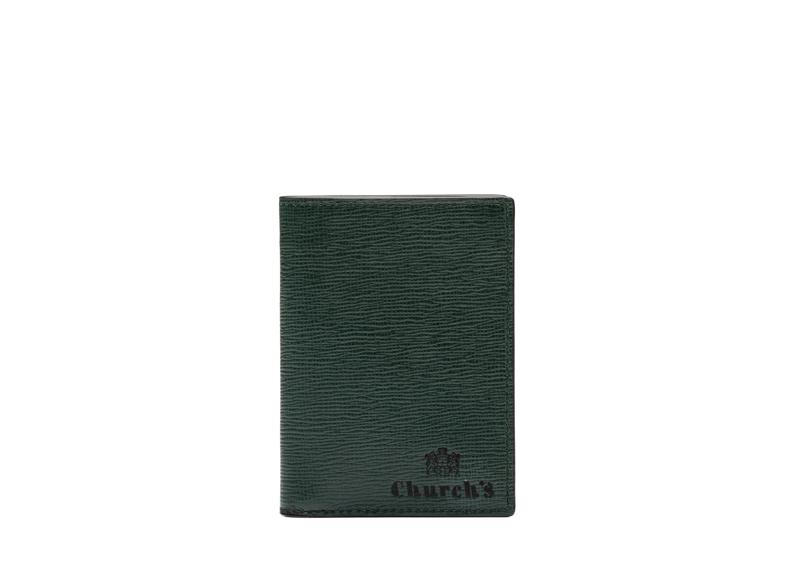 Folded cardholder Church's Porte-cartes en cuir St. James Vert